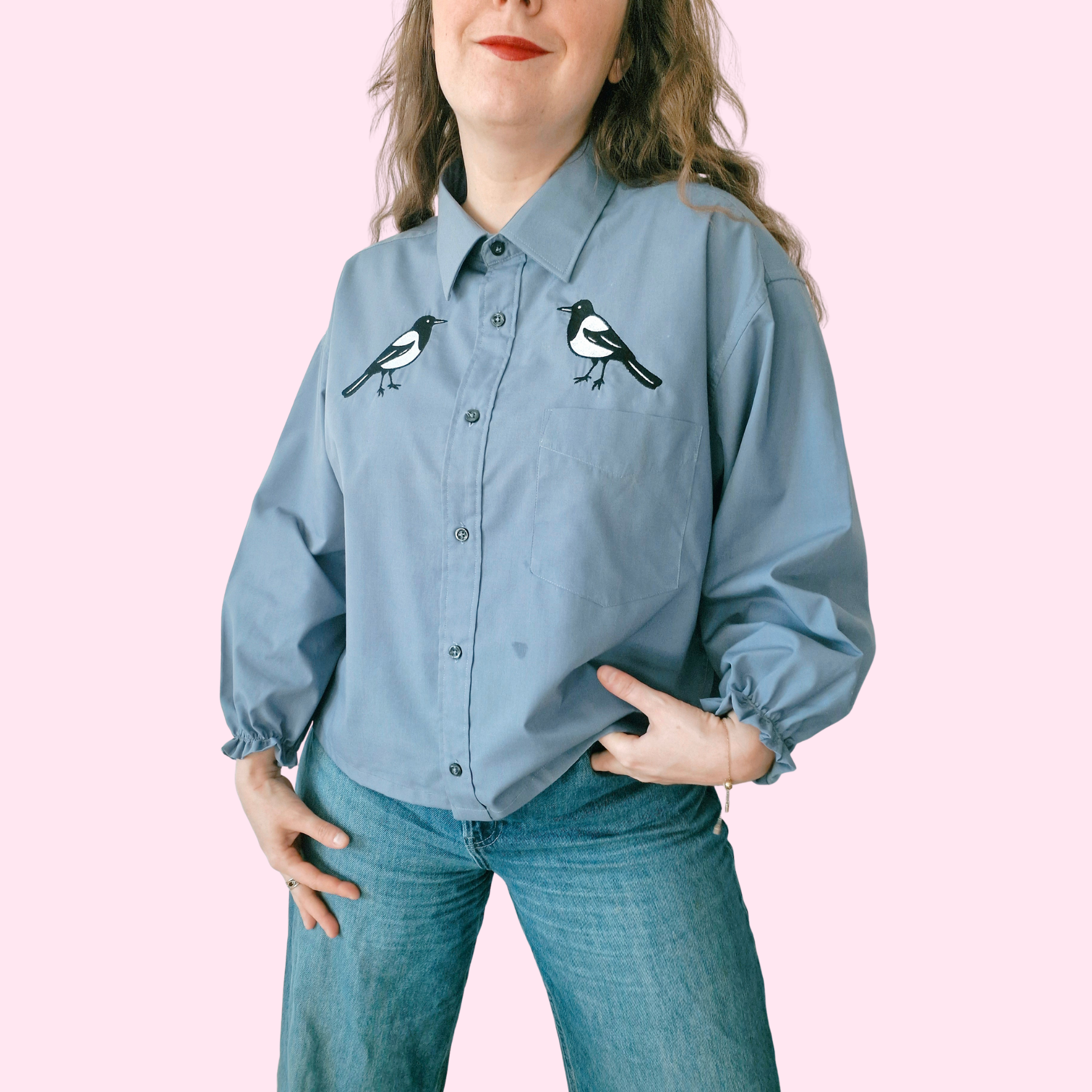 Chemise création - Les pies