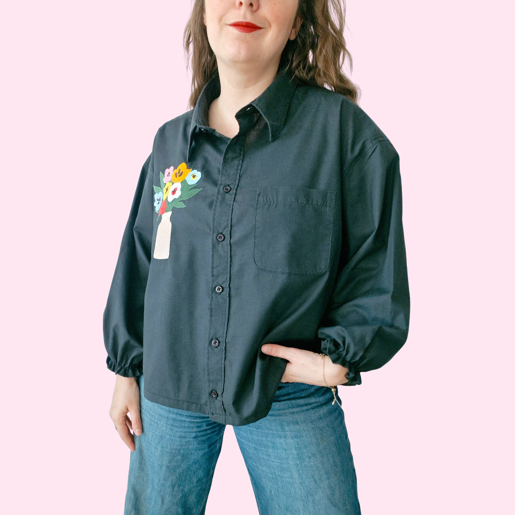 Chemise création - bouquet