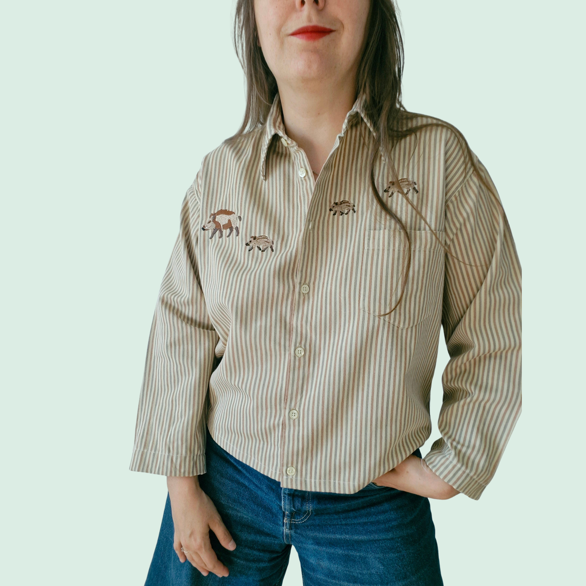 Chemise Famille de sangliers