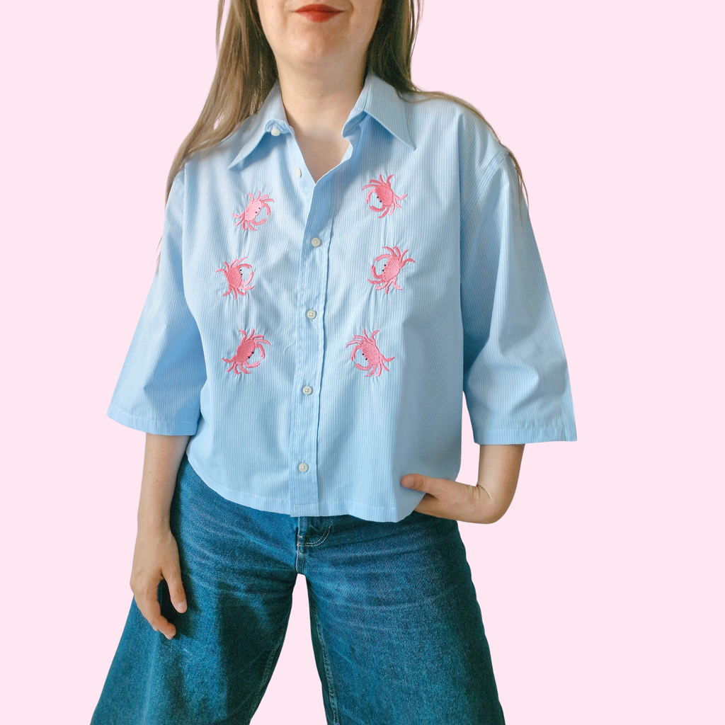 chemise crabe rose