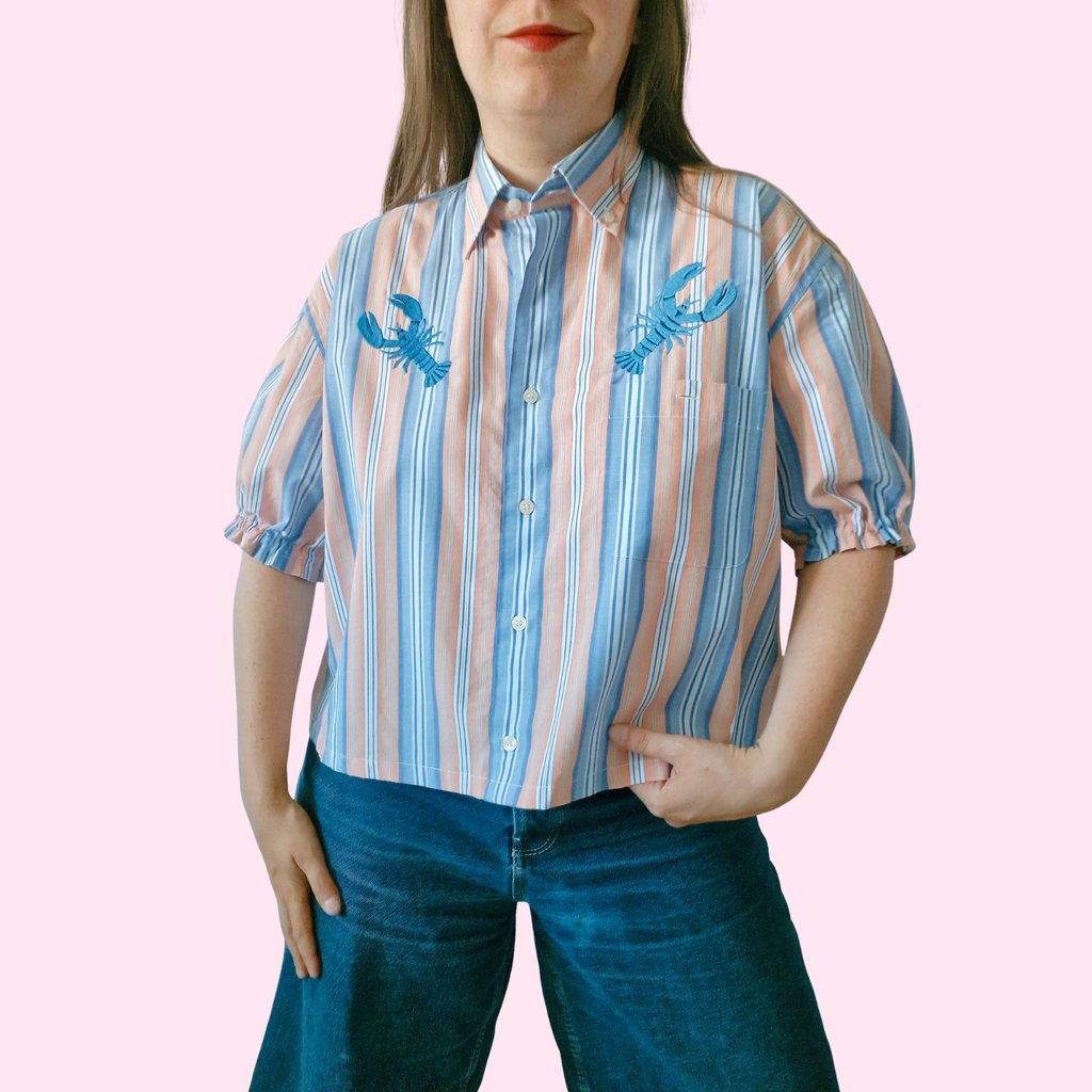 chemise homard bleu