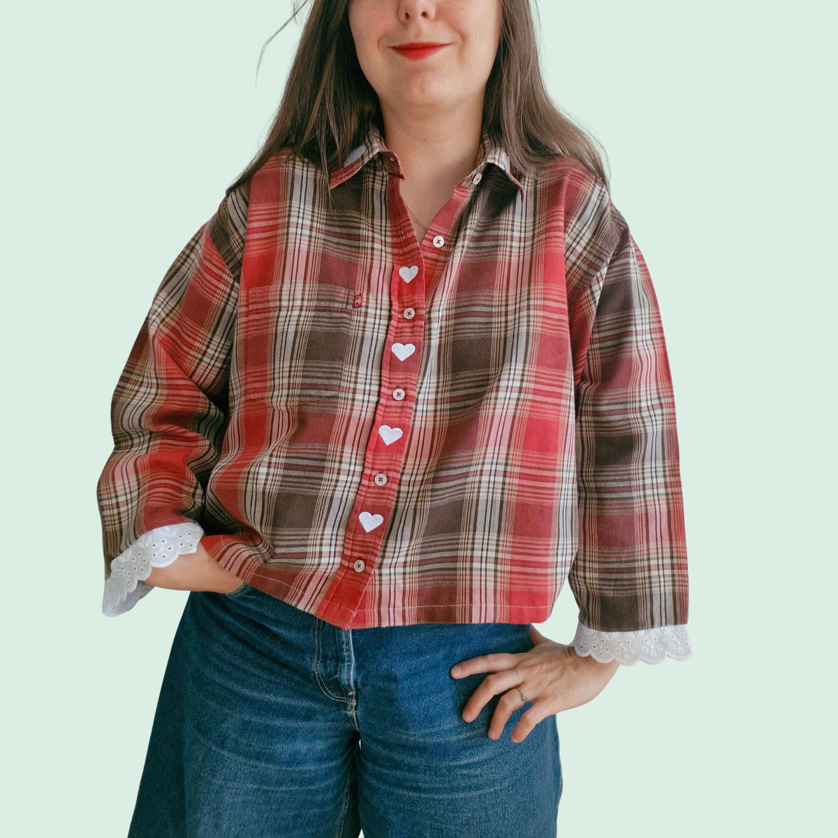 chemise carreaux & coeurs