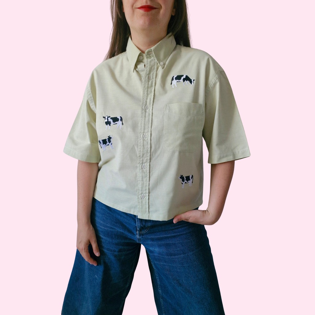 chemise vaches & vert anis