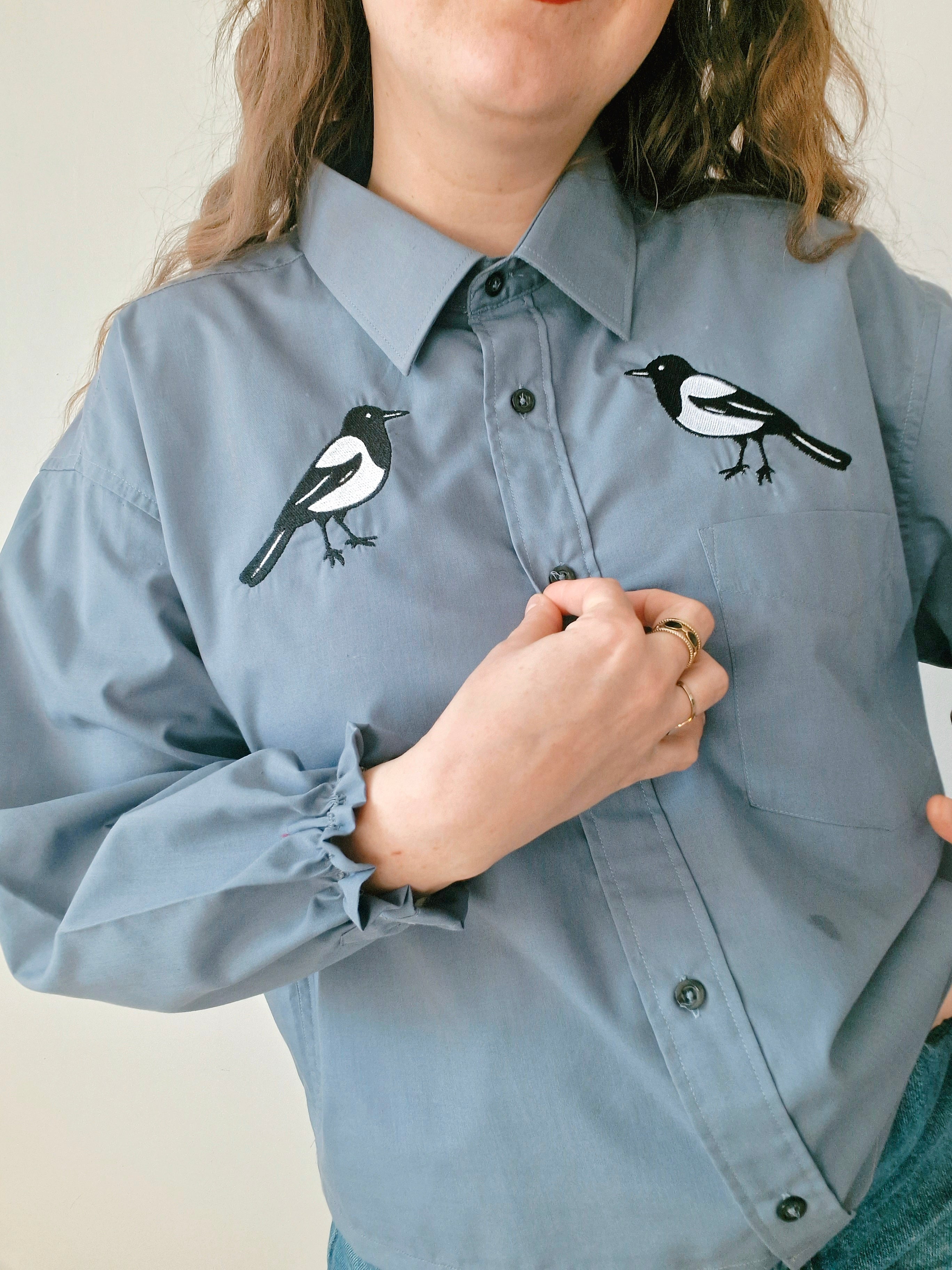 Chemise création - Les pies