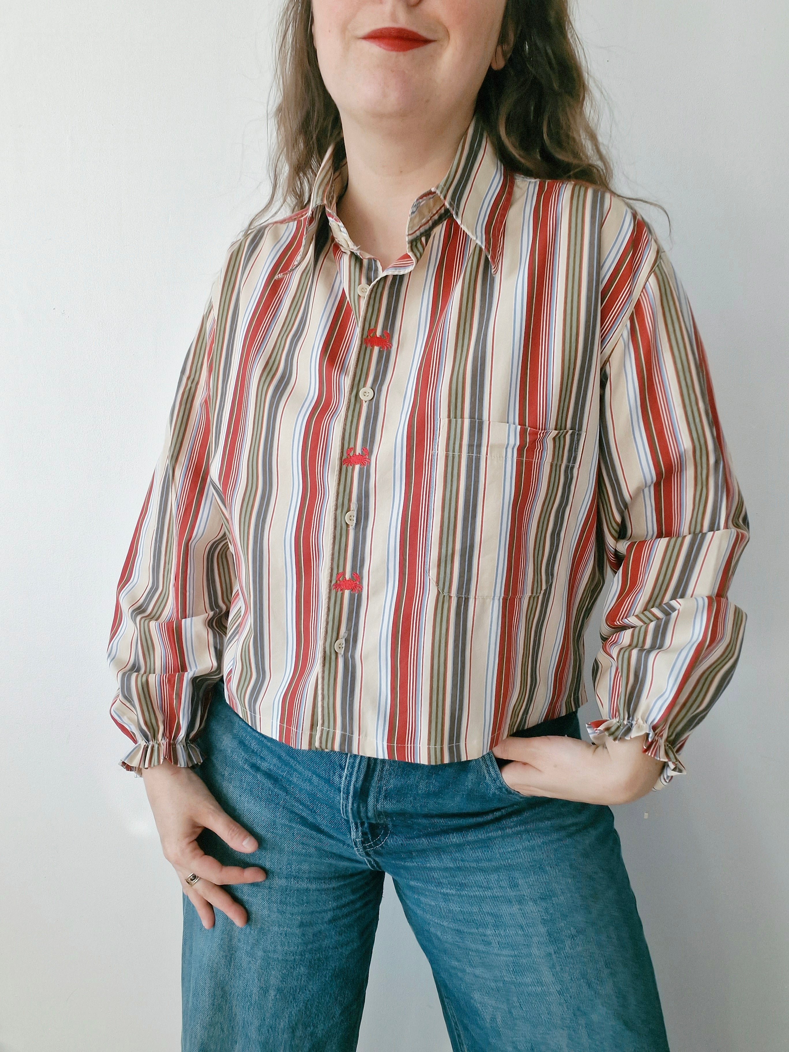 Chemise création - Crabes et rayures