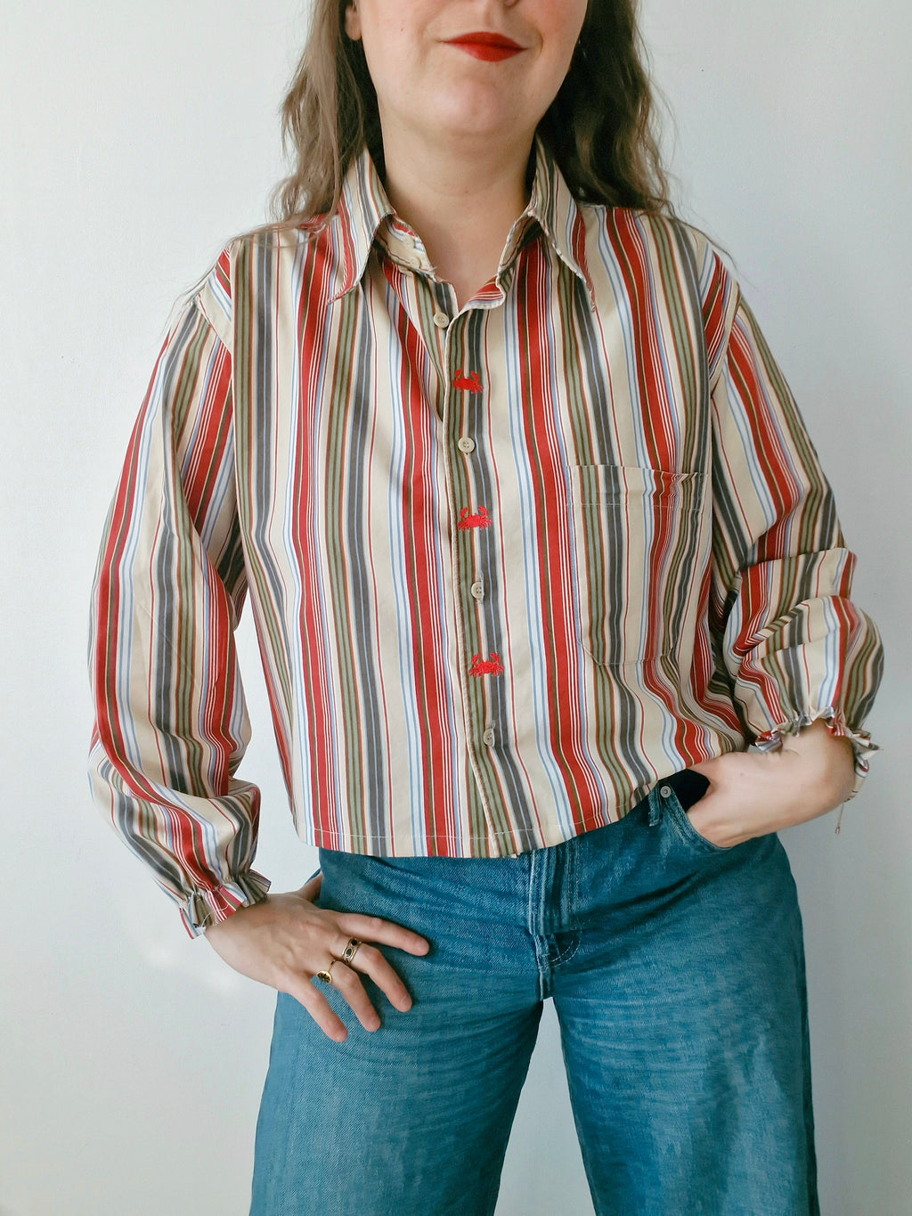 Chemise création - Crabes et rayures