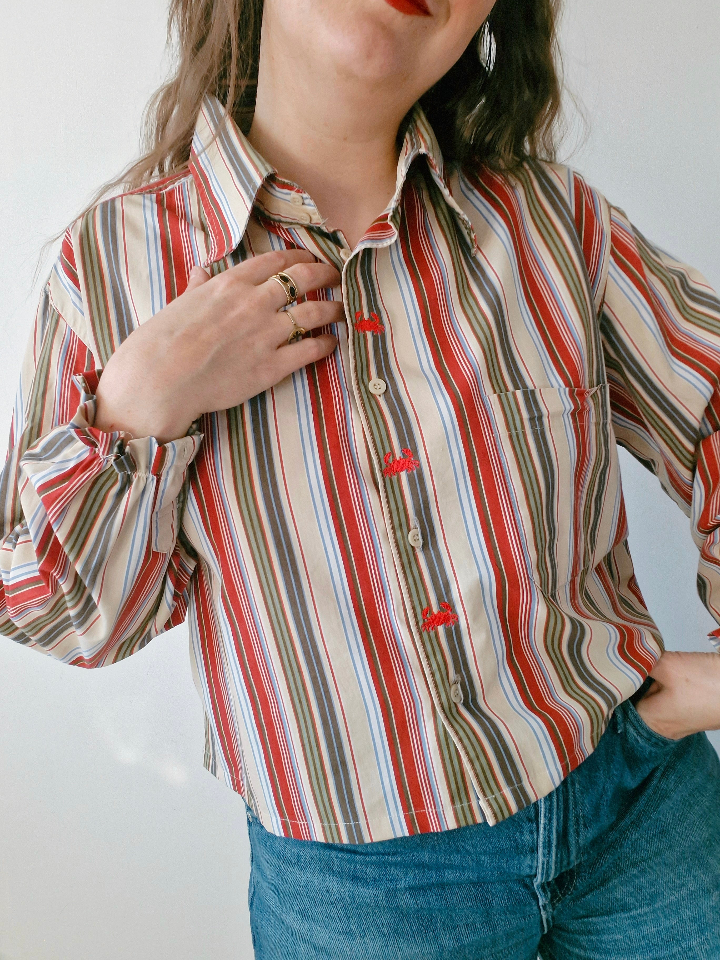 Chemise création - Crabes et rayures