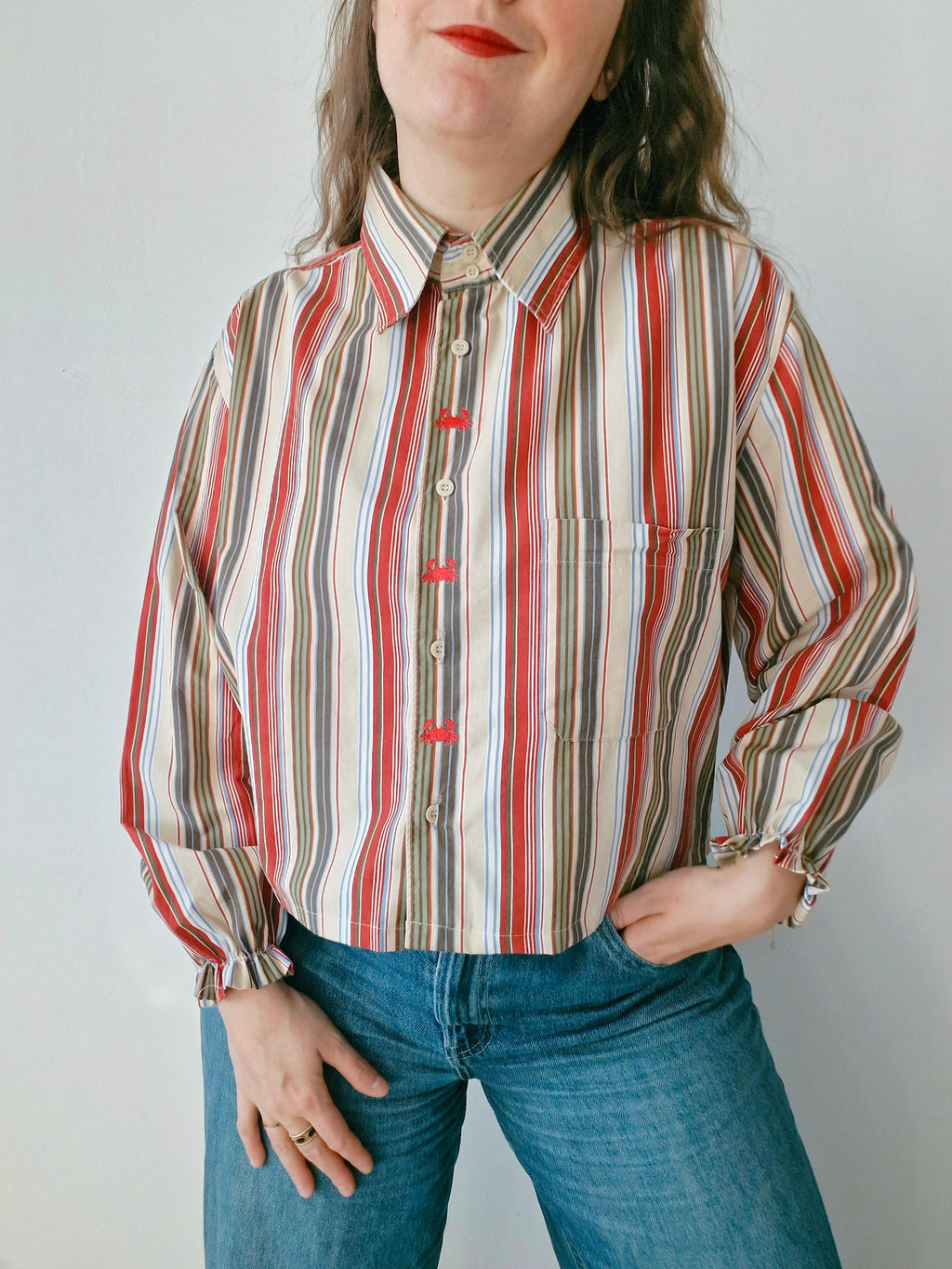 Chemise création - Crabes et rayures