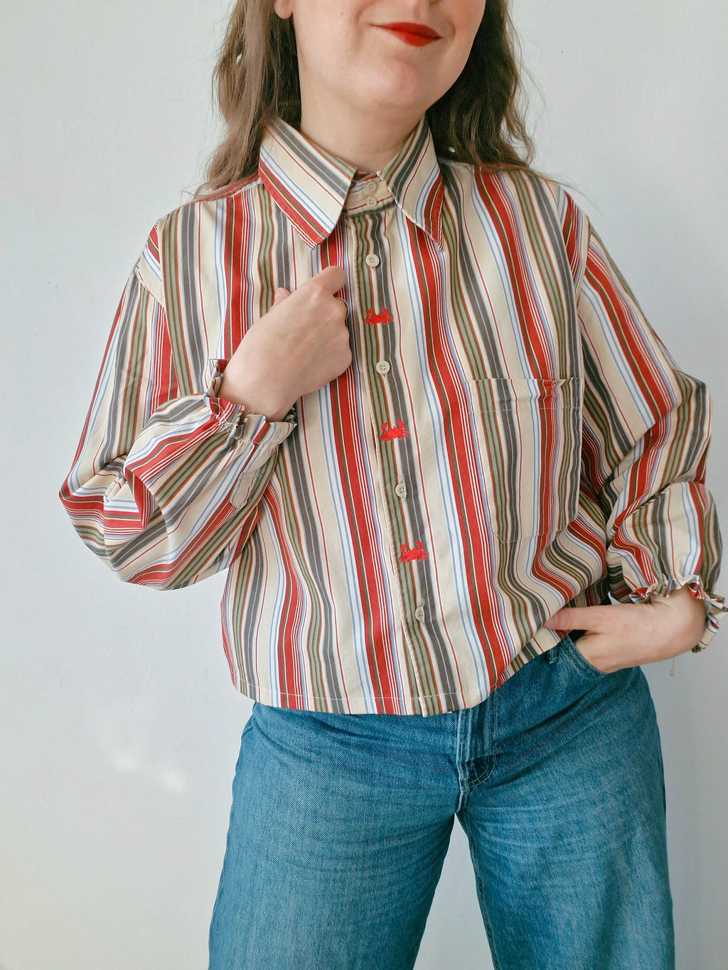 Chemise création - Crabes et rayures