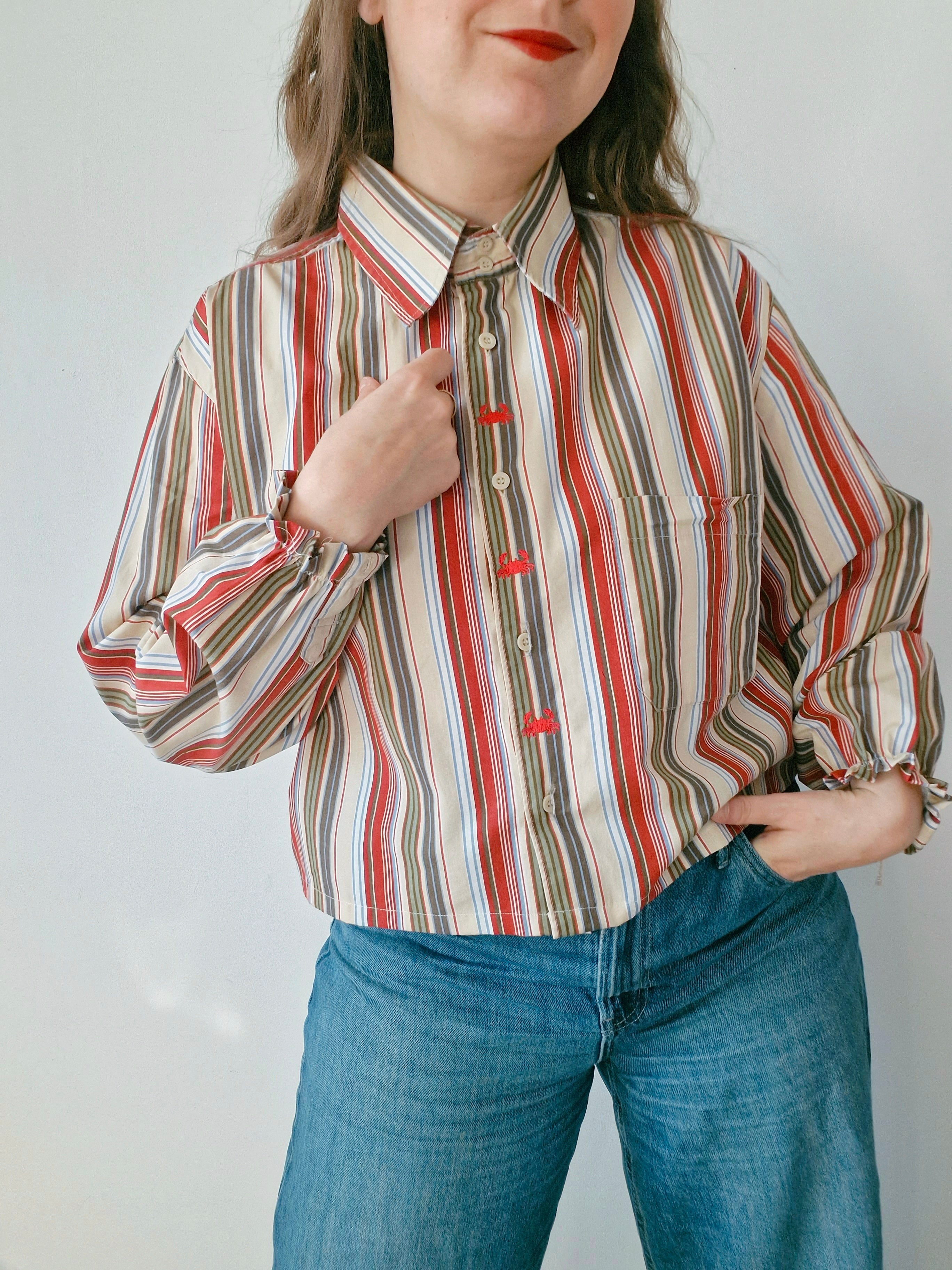 Chemise création - Crabes et rayures