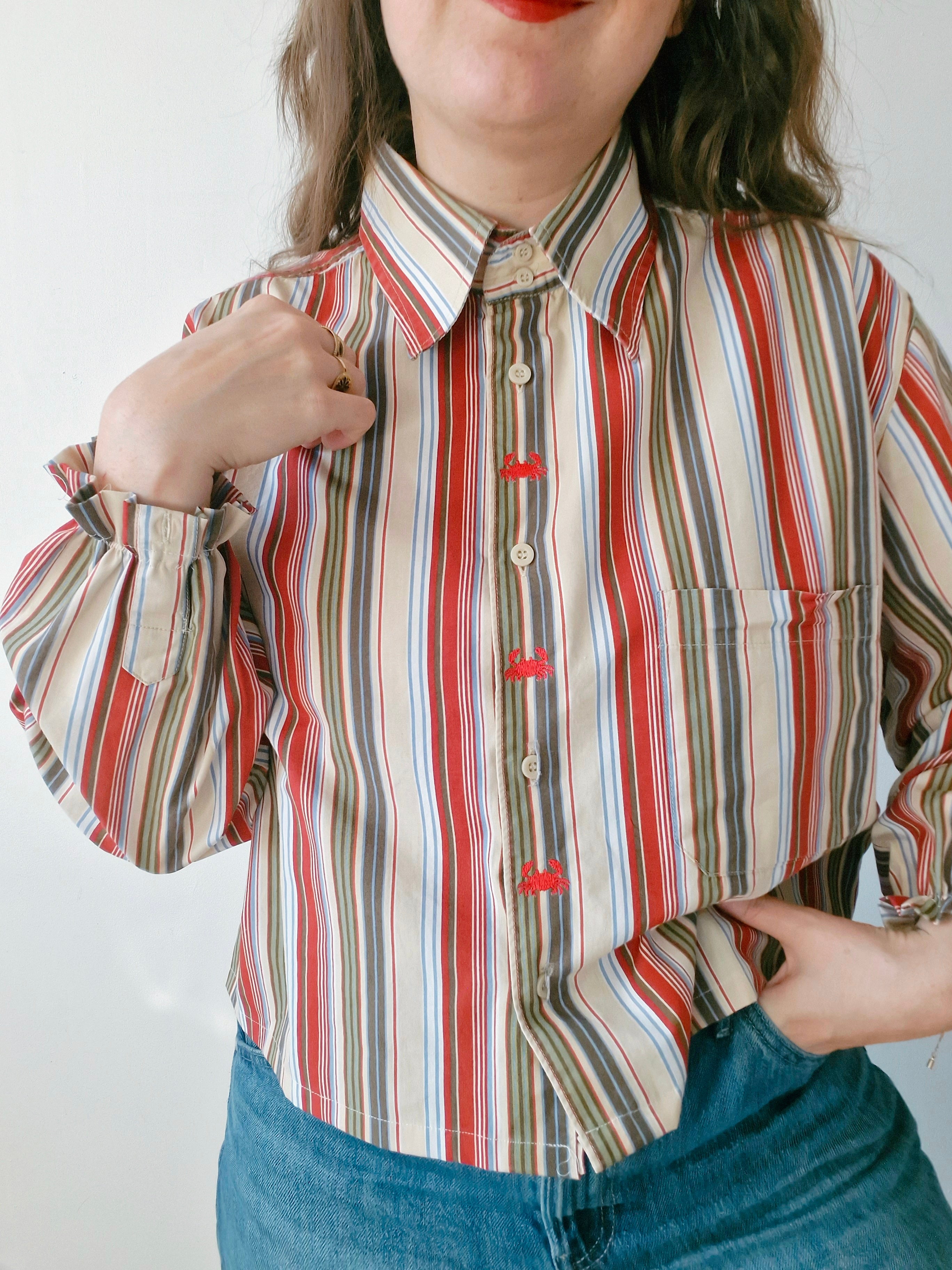 Chemise création - Crabes et rayures