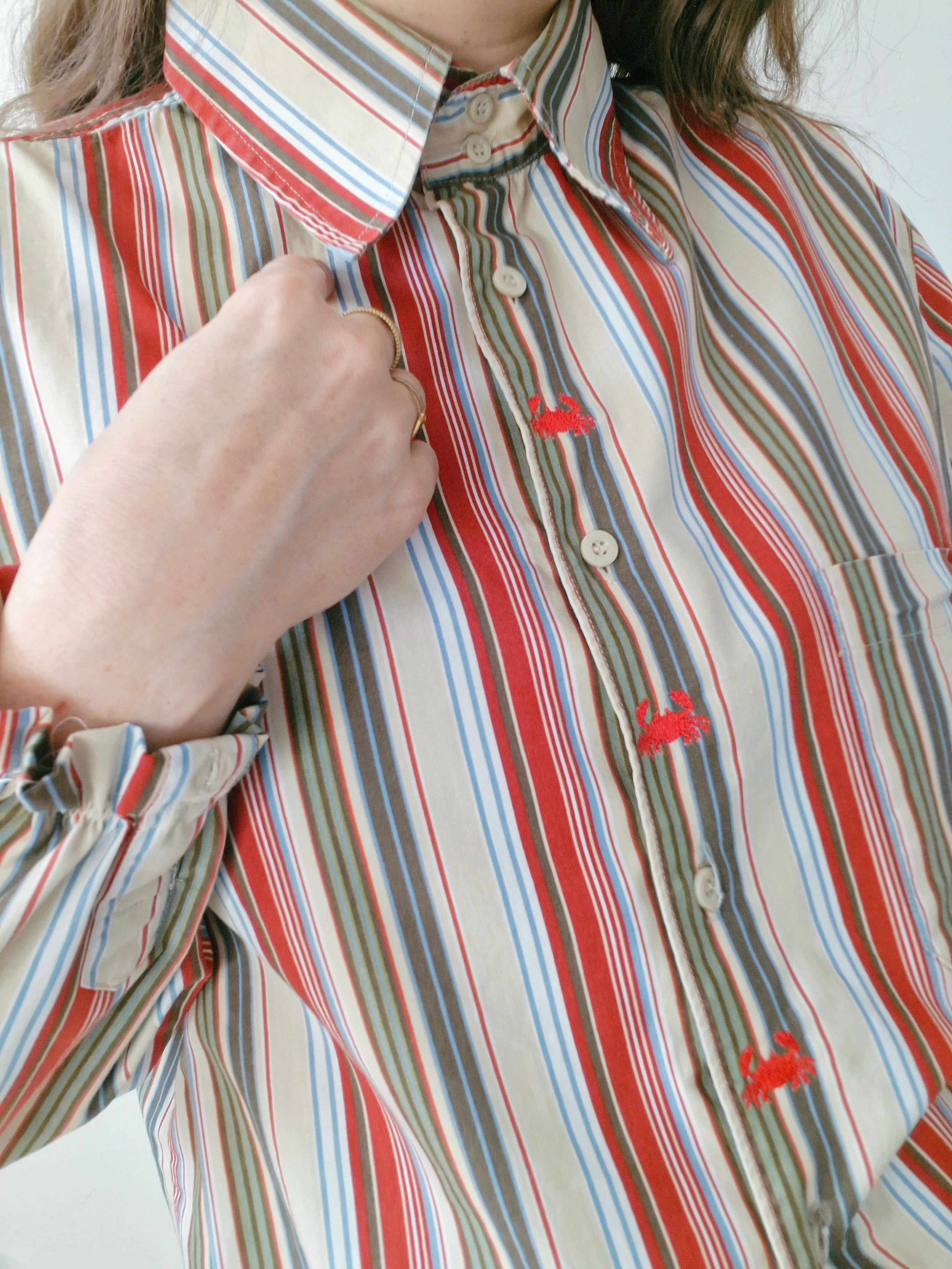 Chemise création - Crabes et rayures