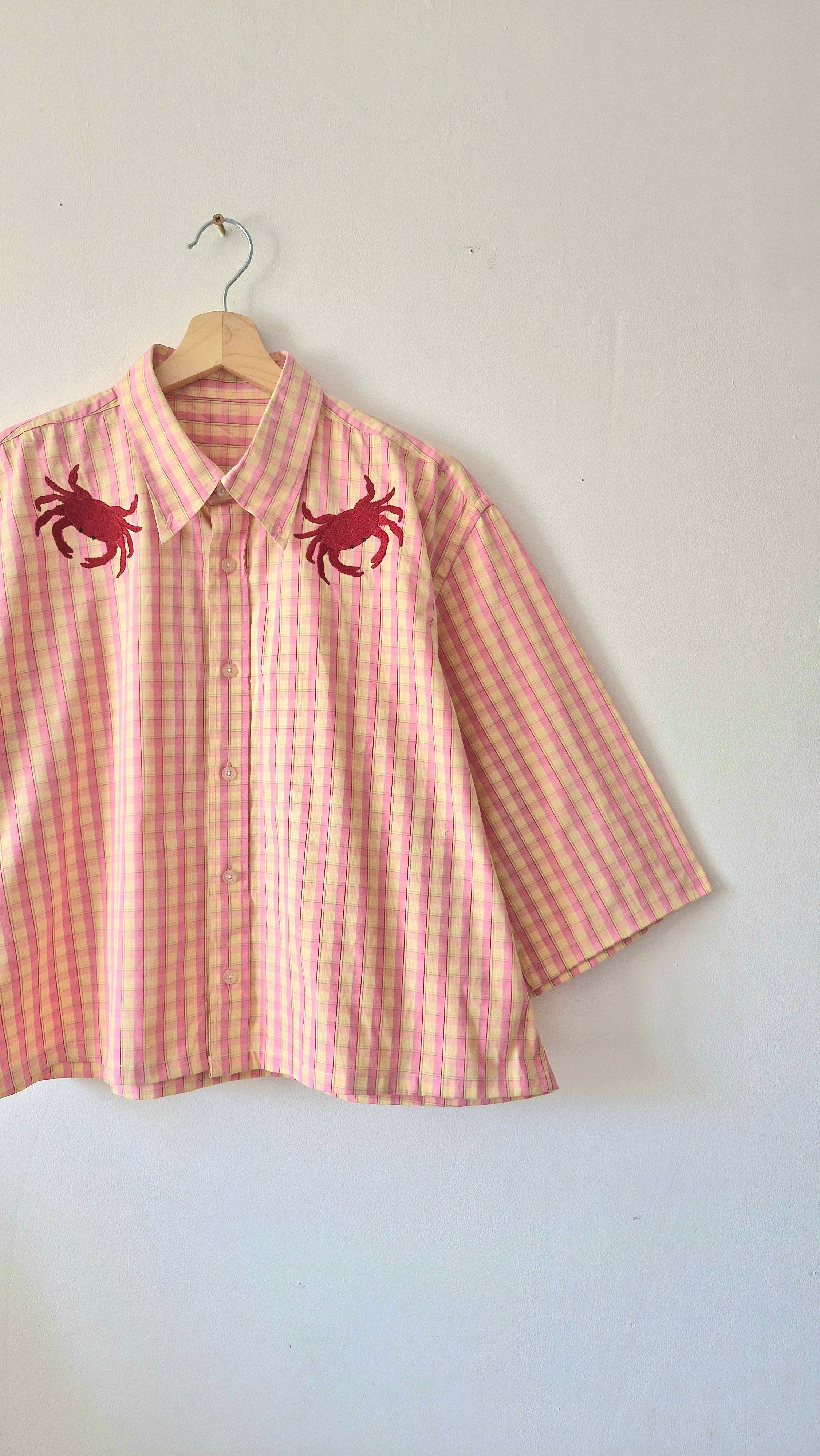 chemise rose crabe