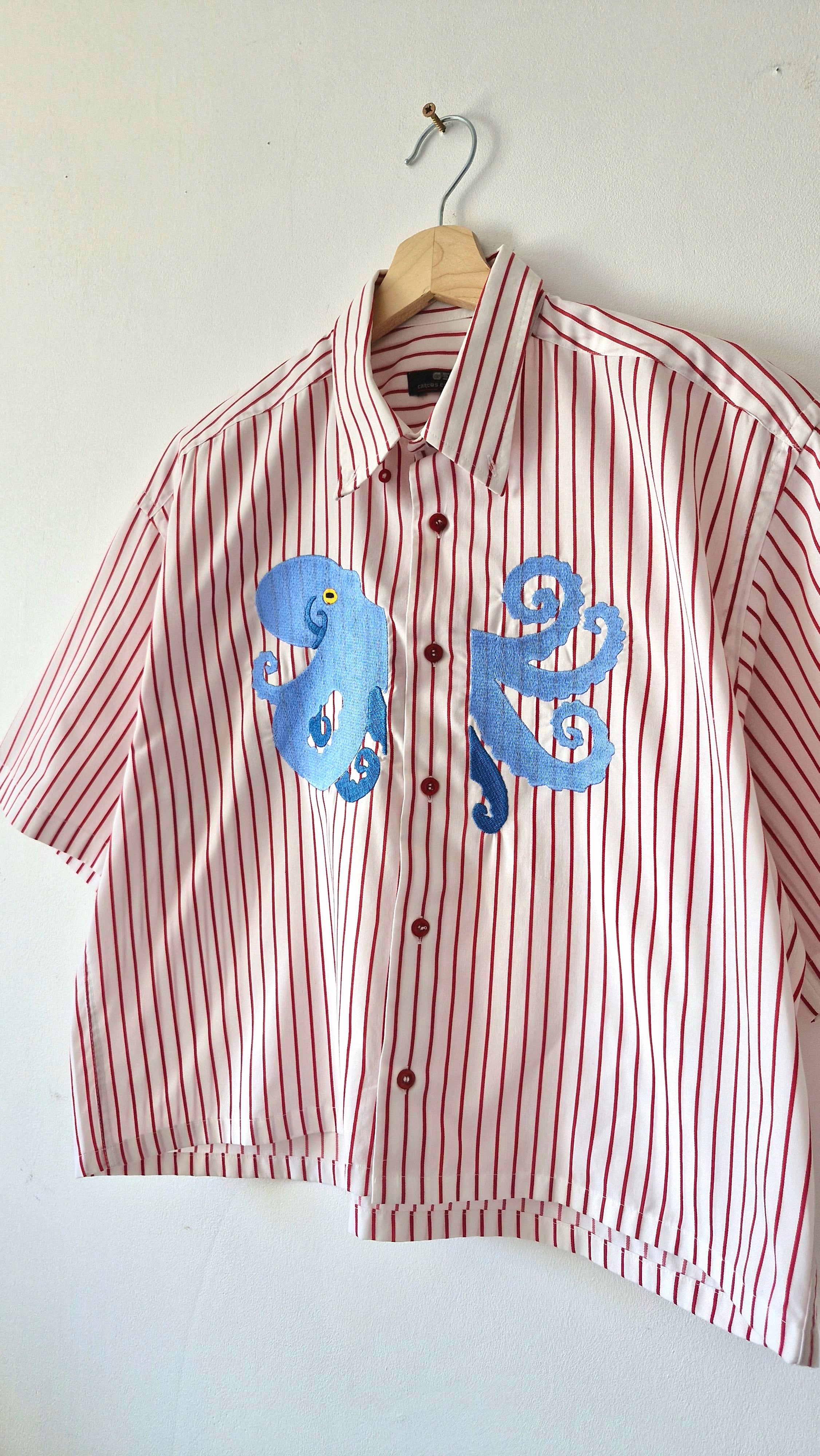 chemise pieuvre rayé