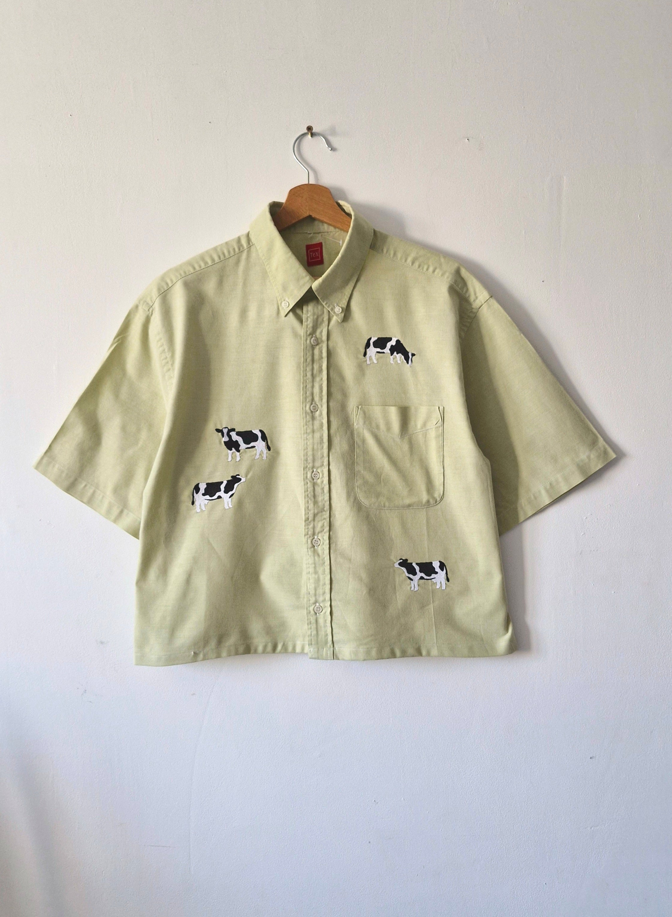 chemise vaches & vert anis