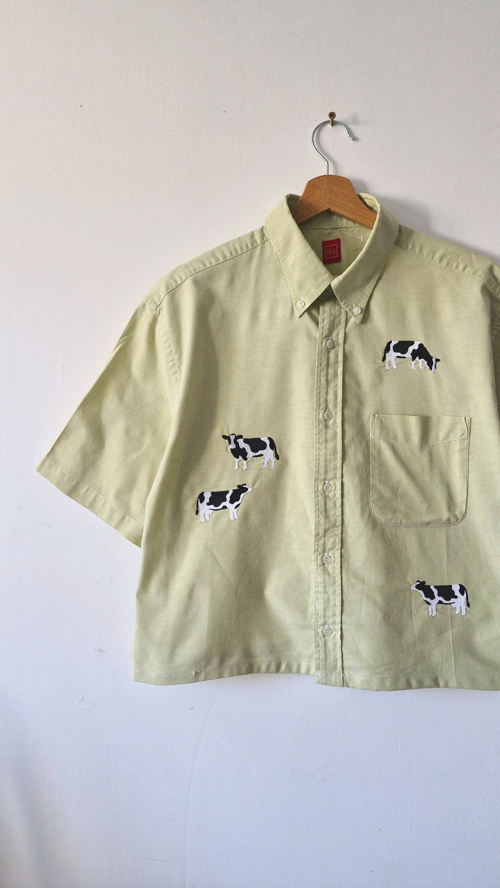 chemise vaches & vert anis