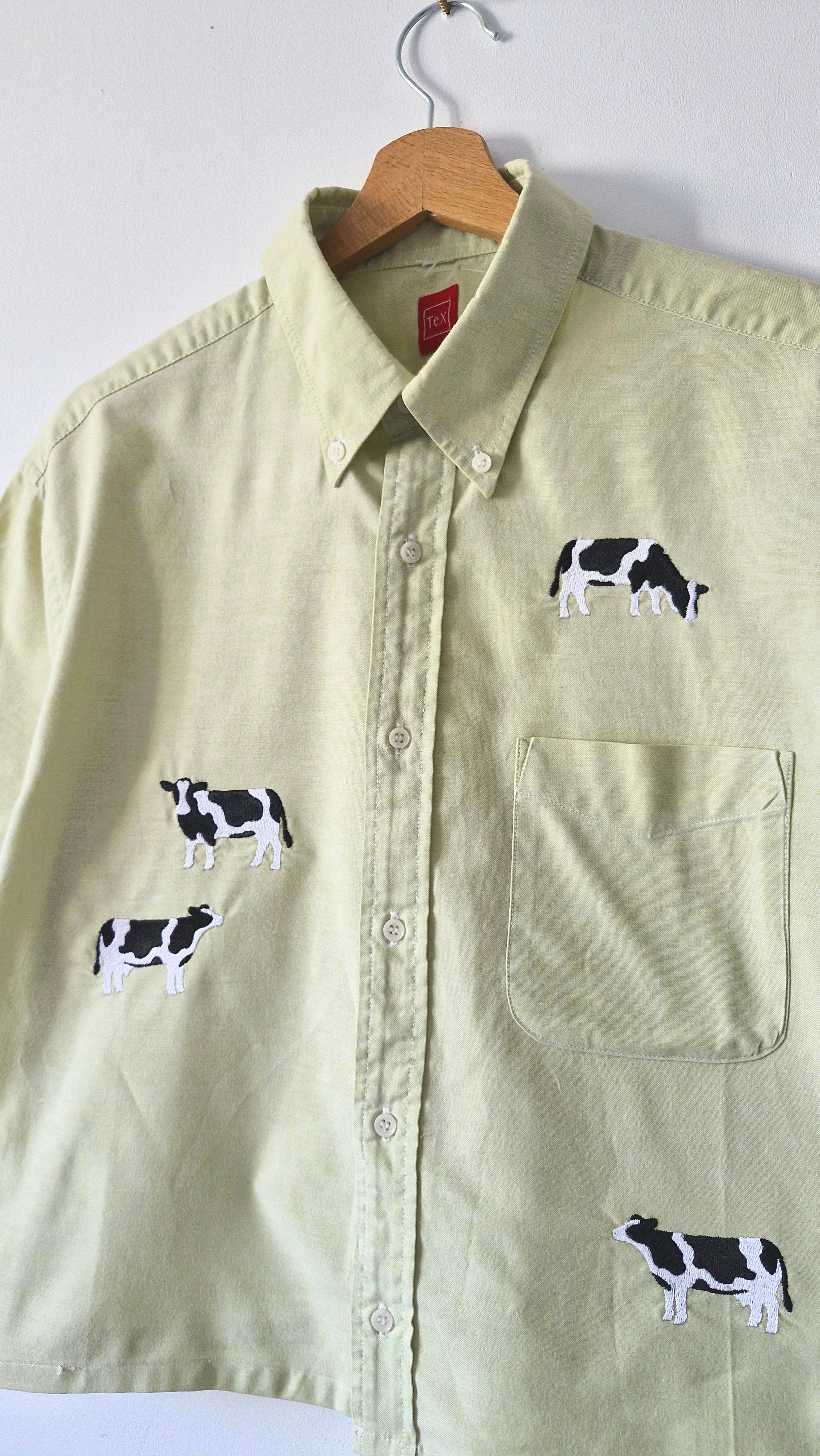 chemise vaches & vert anis