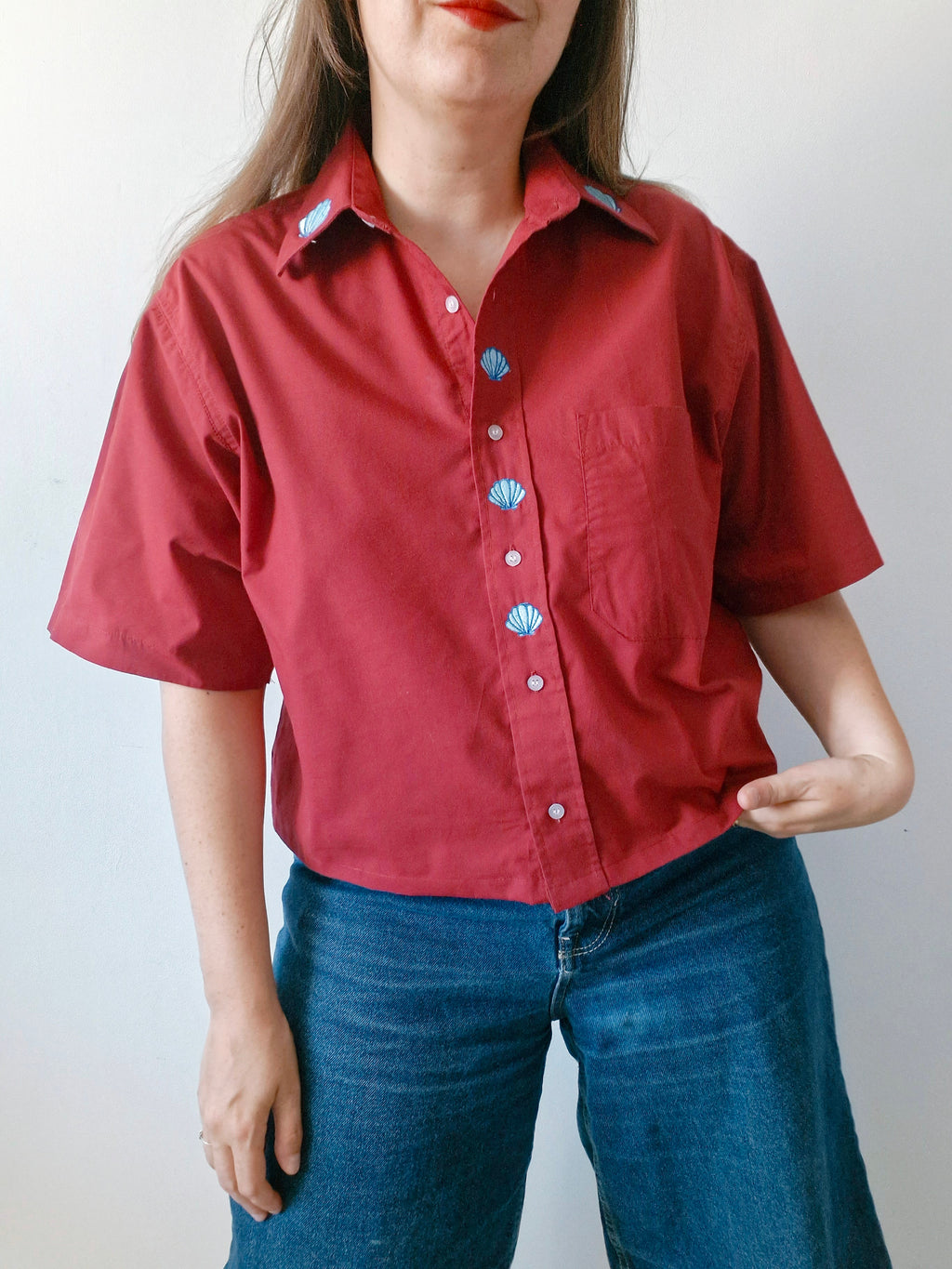 chemise coquillage rouge