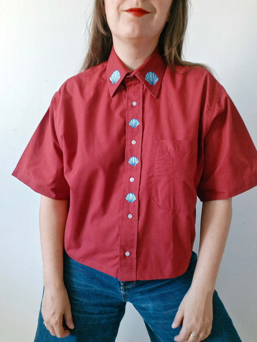 chemise coquillage rouge