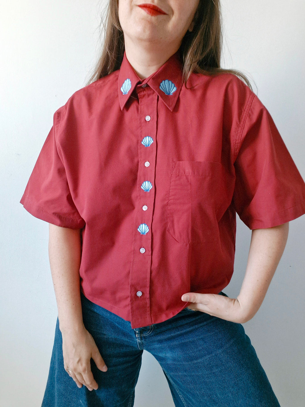 chemise coquillage rouge