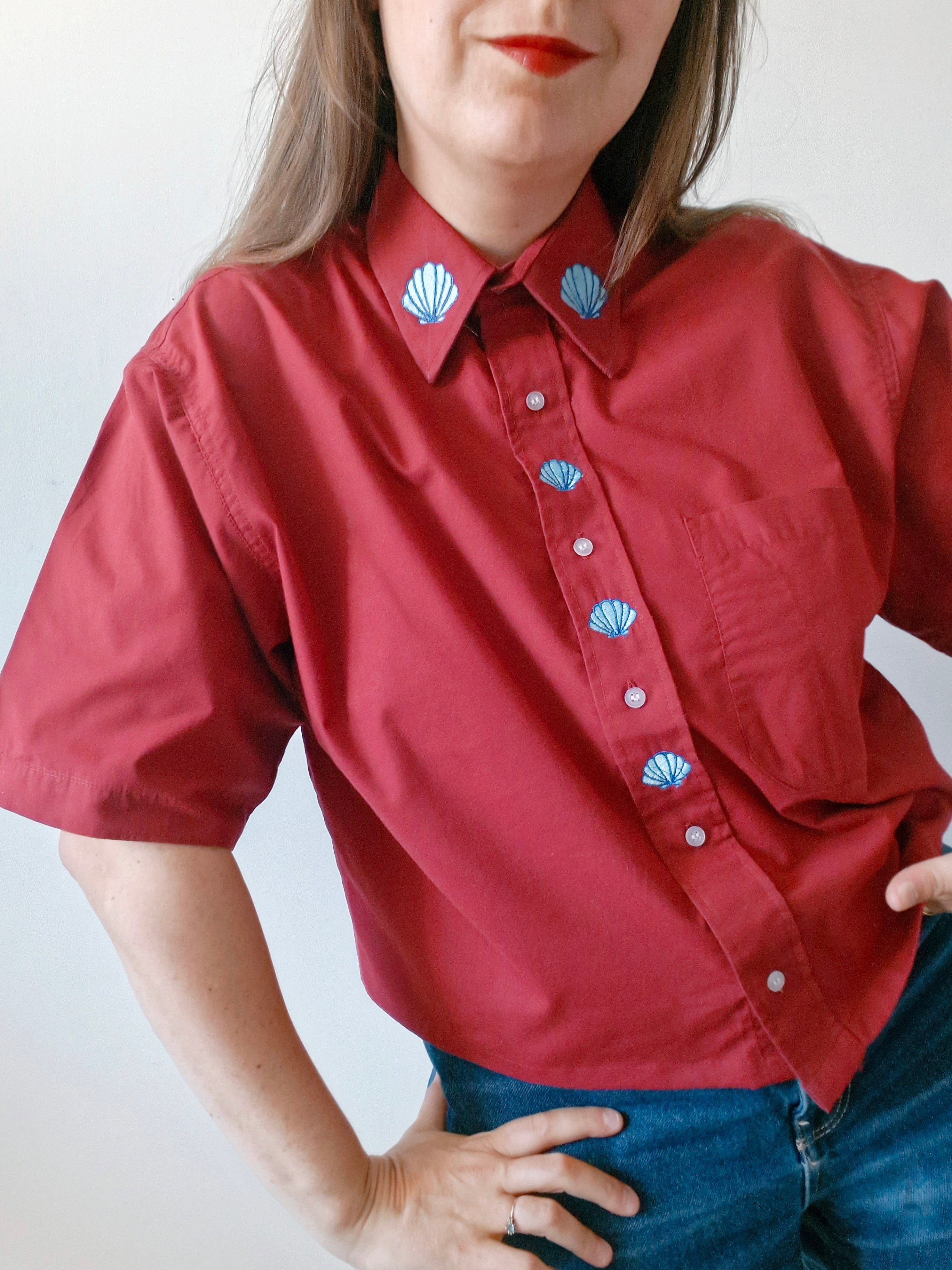 chemise coquillage rouge