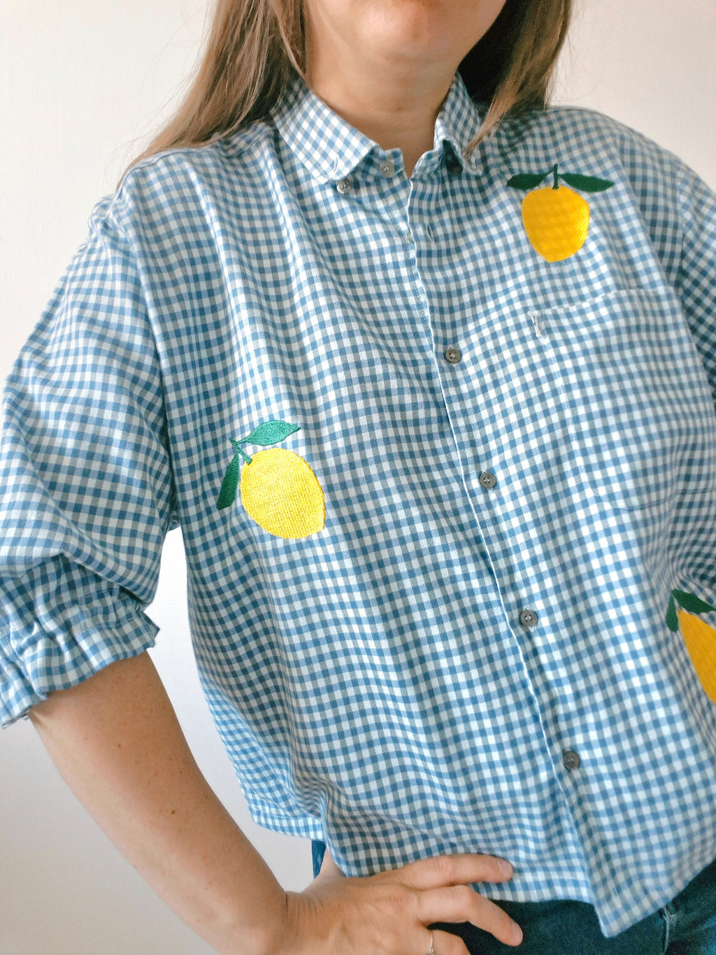 chemise vichy citrons