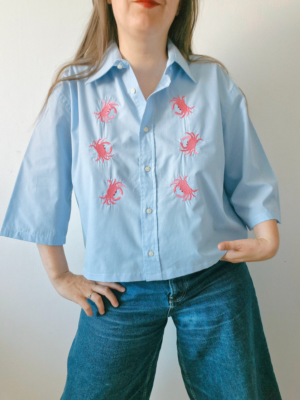 chemise crabe rose