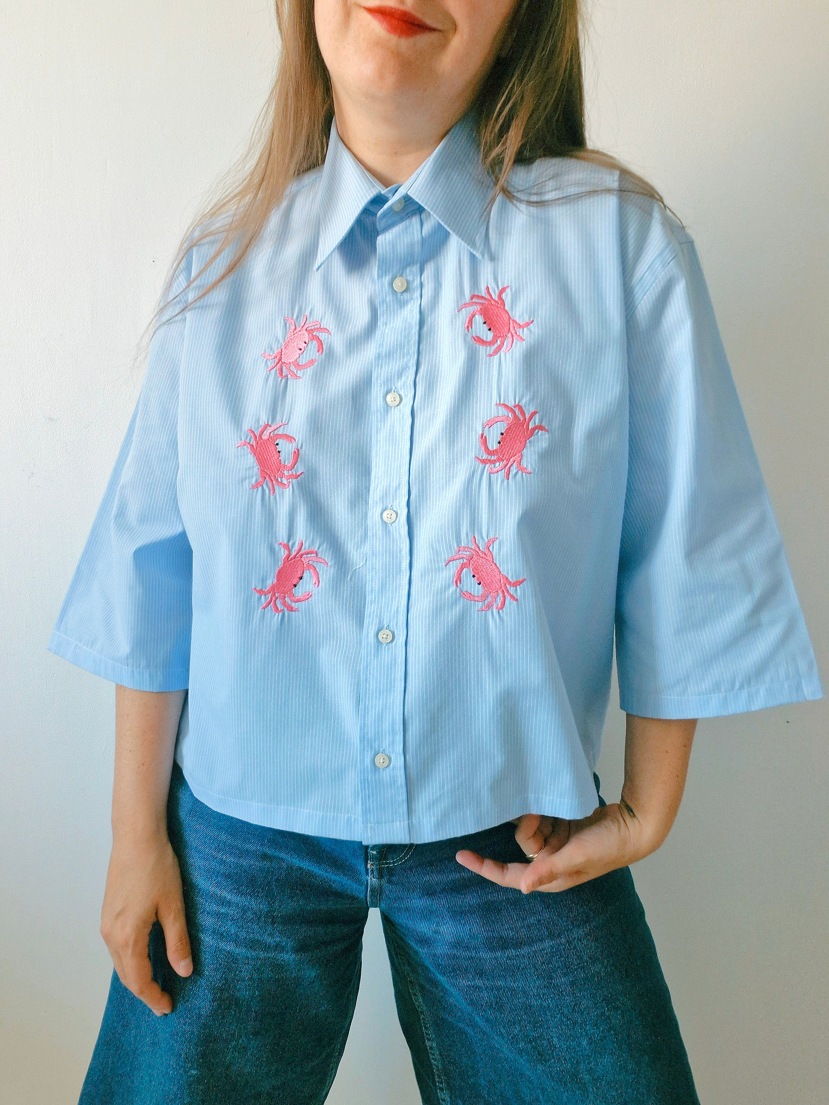 chemise crabe rose