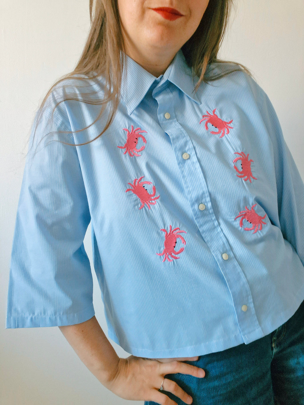 chemise crabe rose