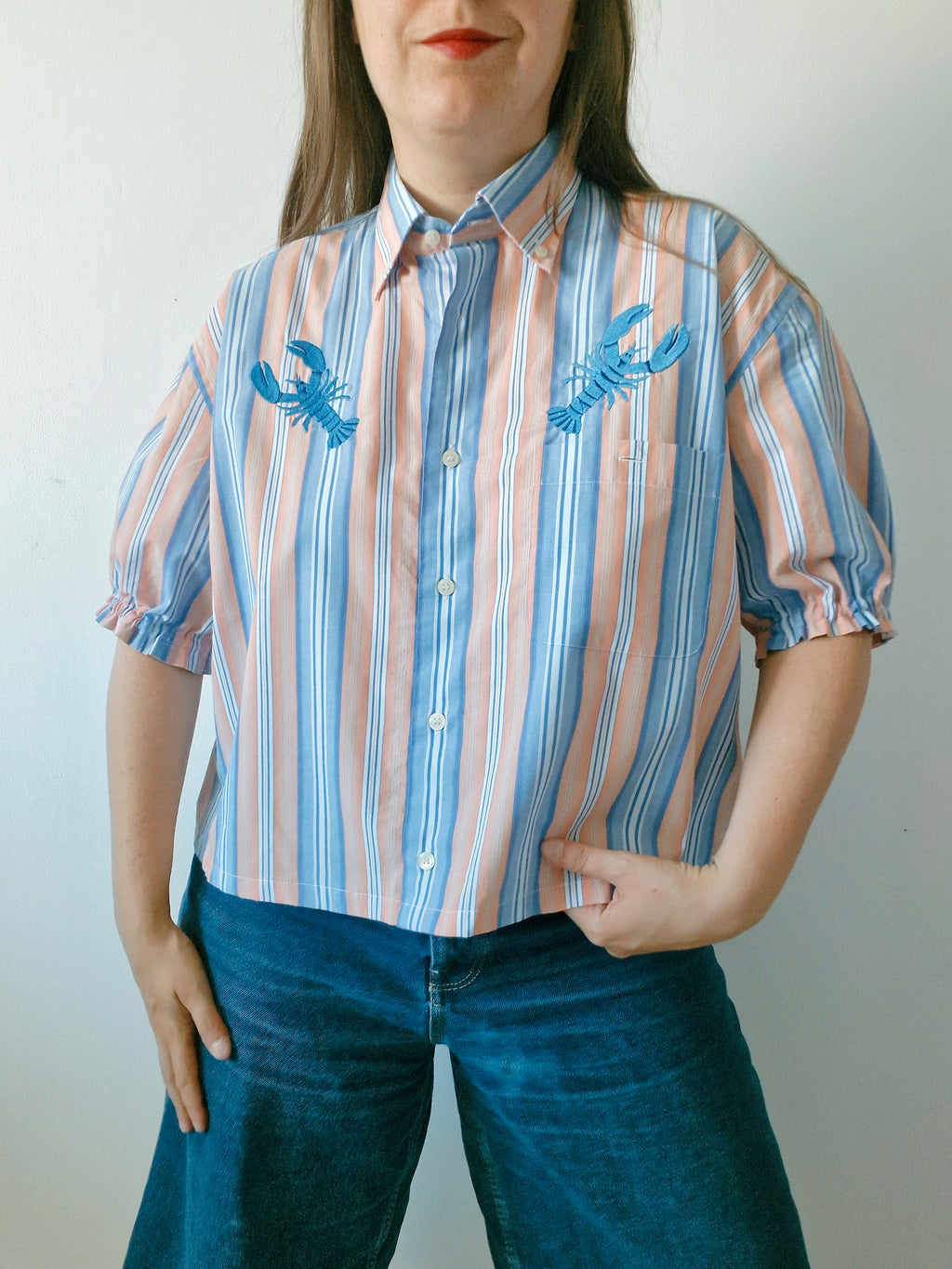 chemise homard bleu