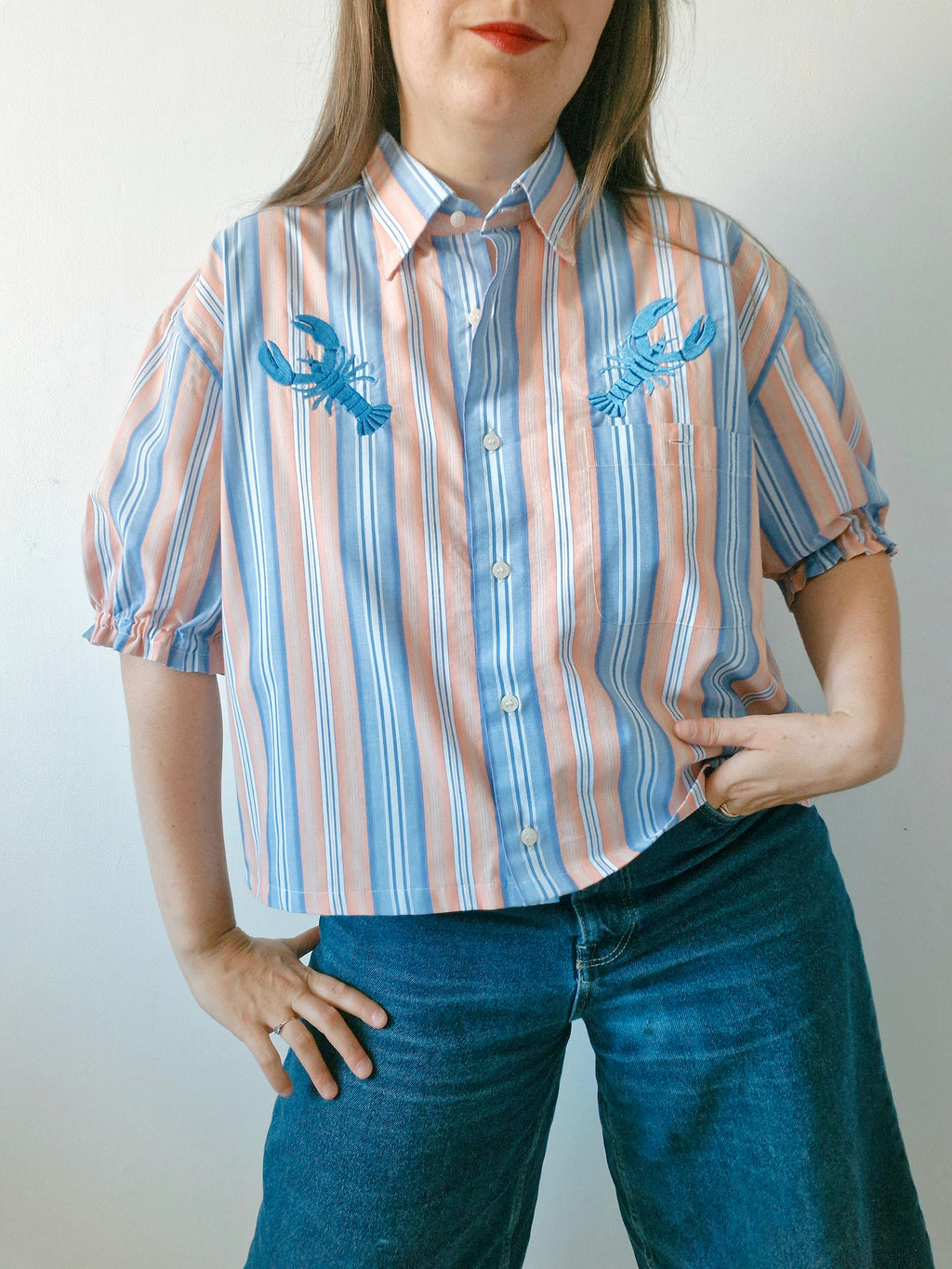 chemise homard bleu
