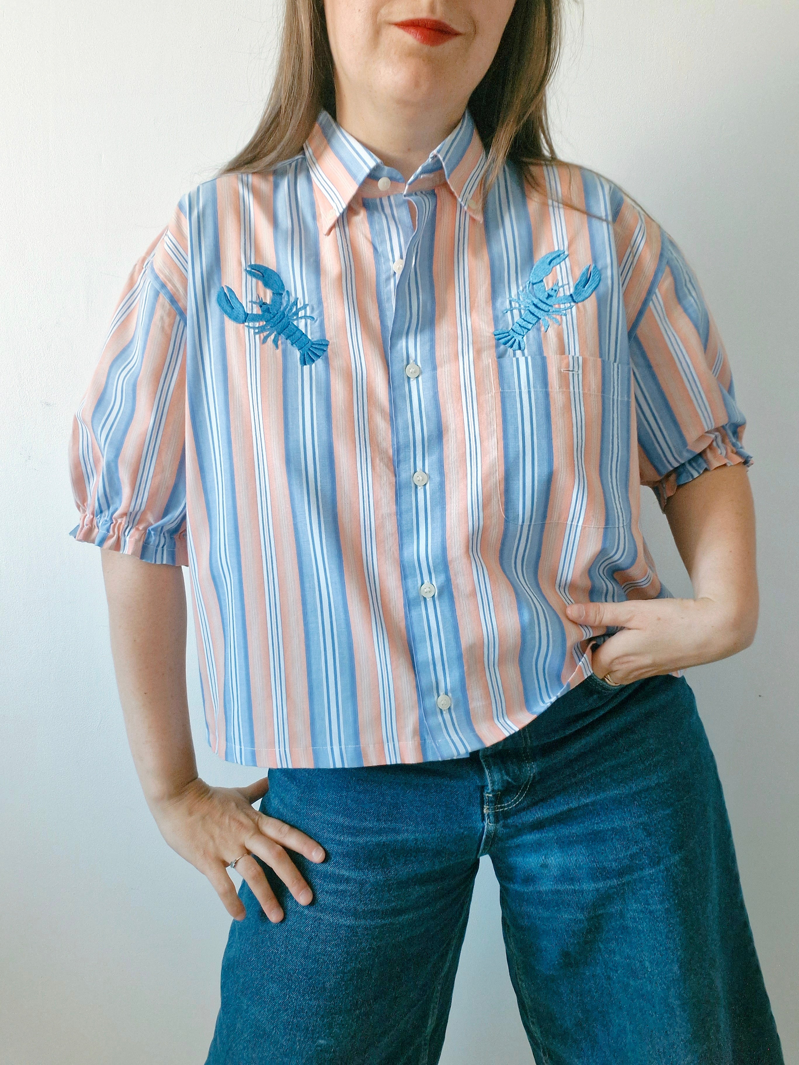 chemise homard bleu