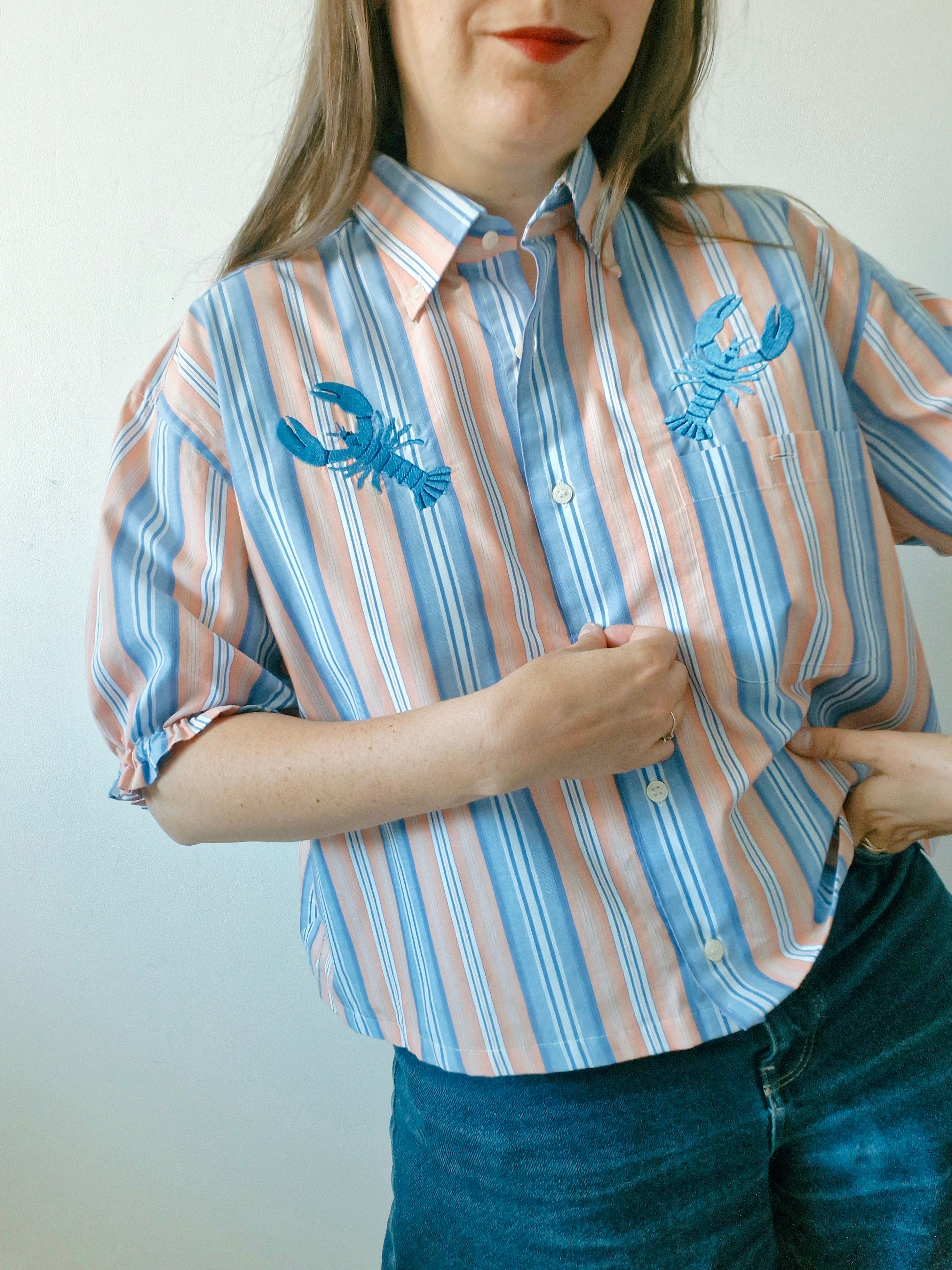chemise homard bleu