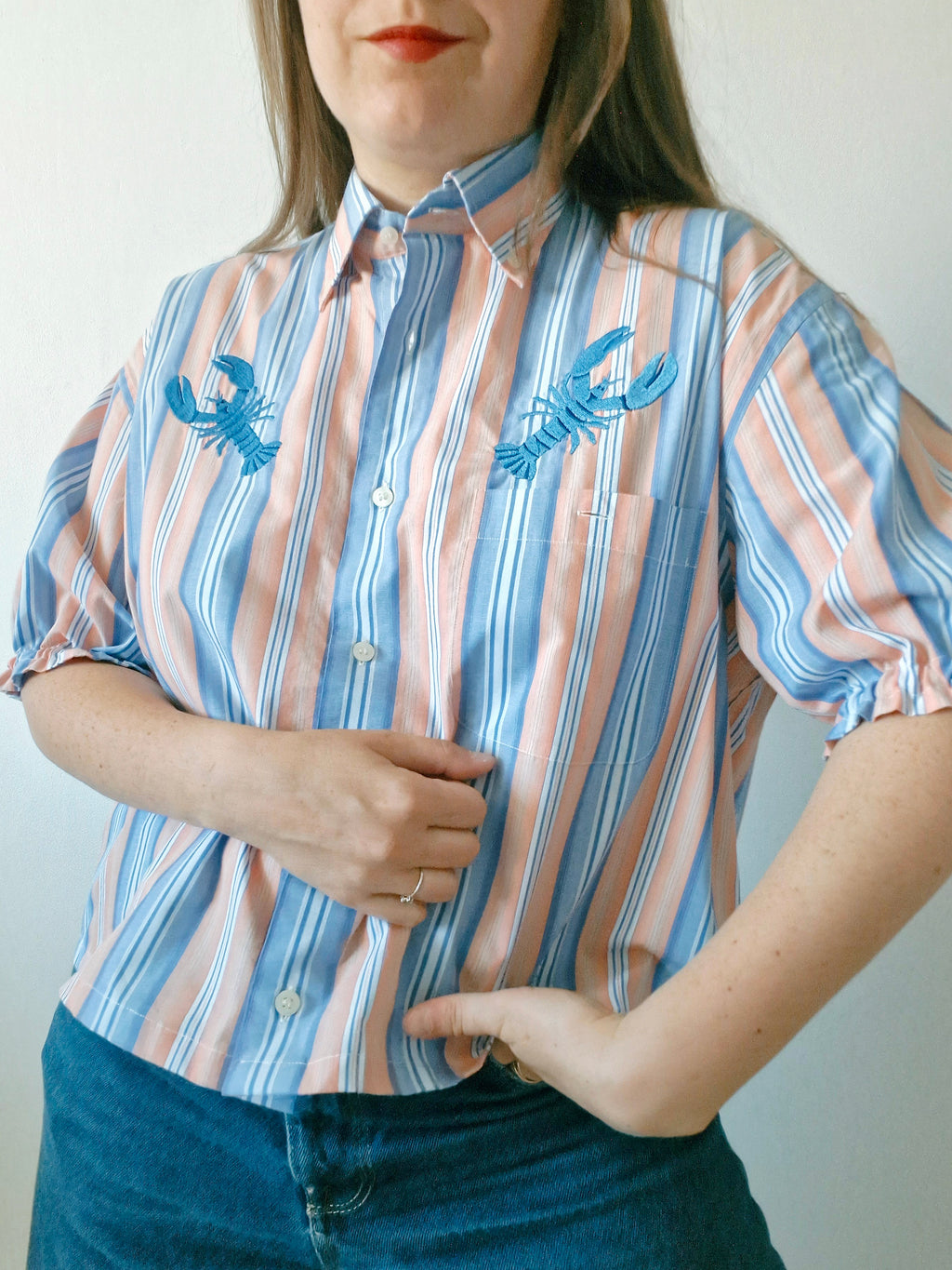 chemise homard bleu