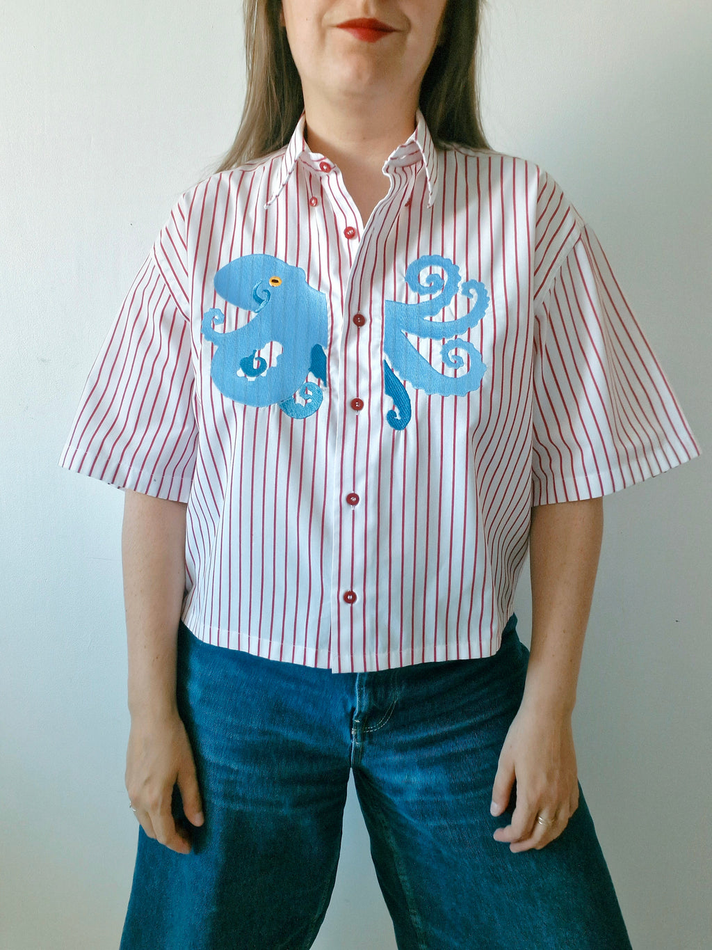 chemise pieuvre rayé