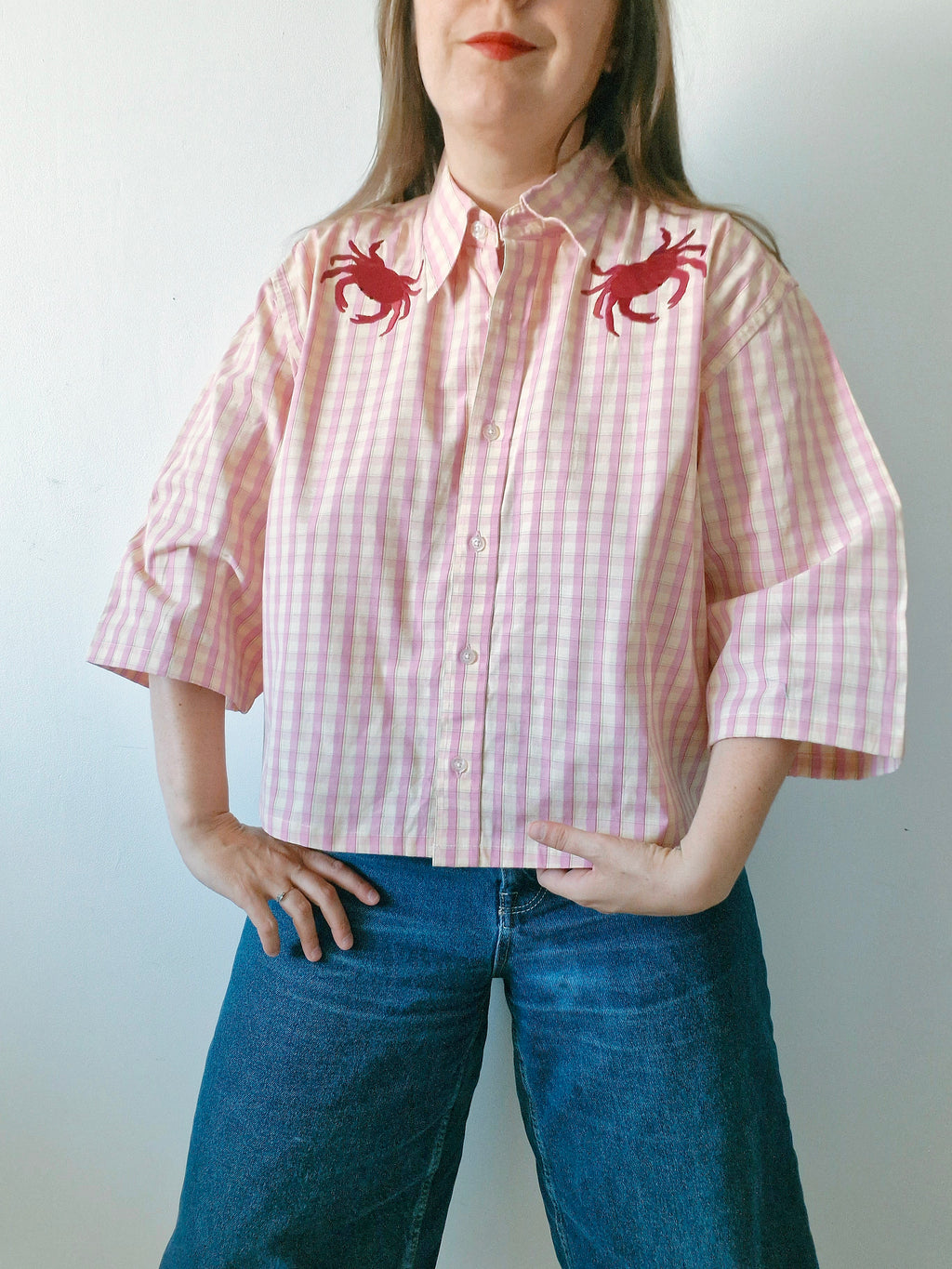 chemise rose crabe