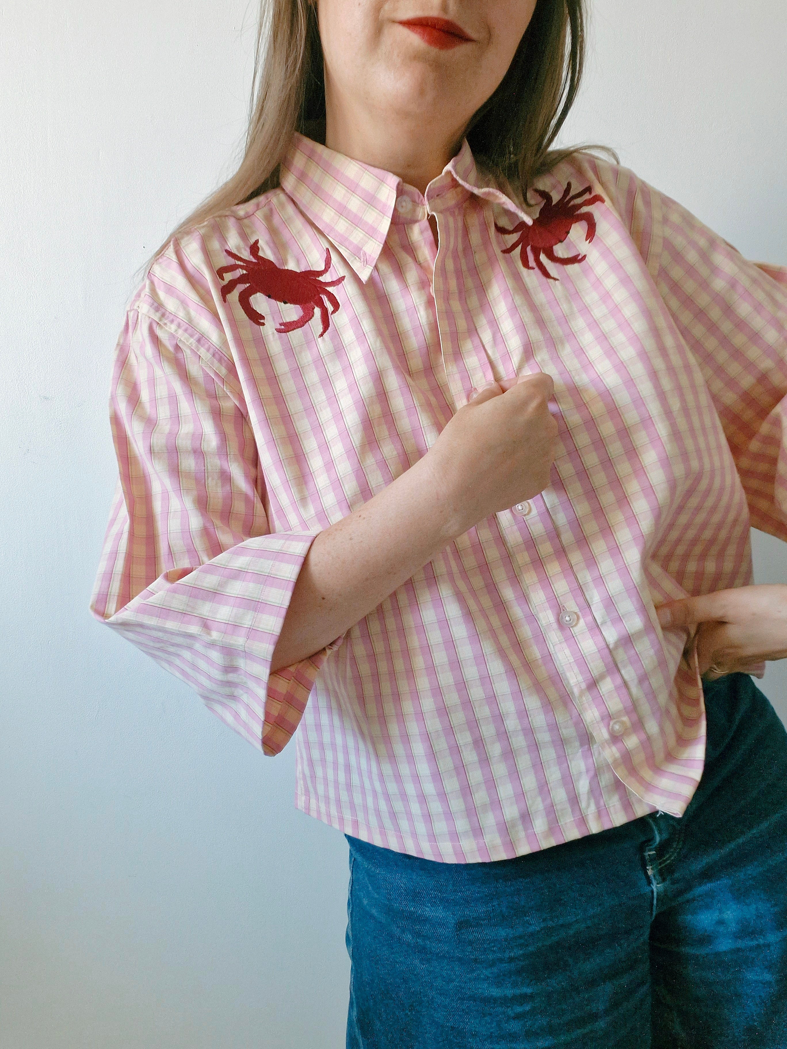 chemise rose crabe