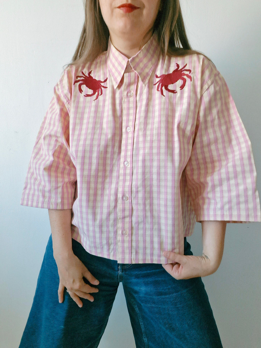 chemise rose crabe