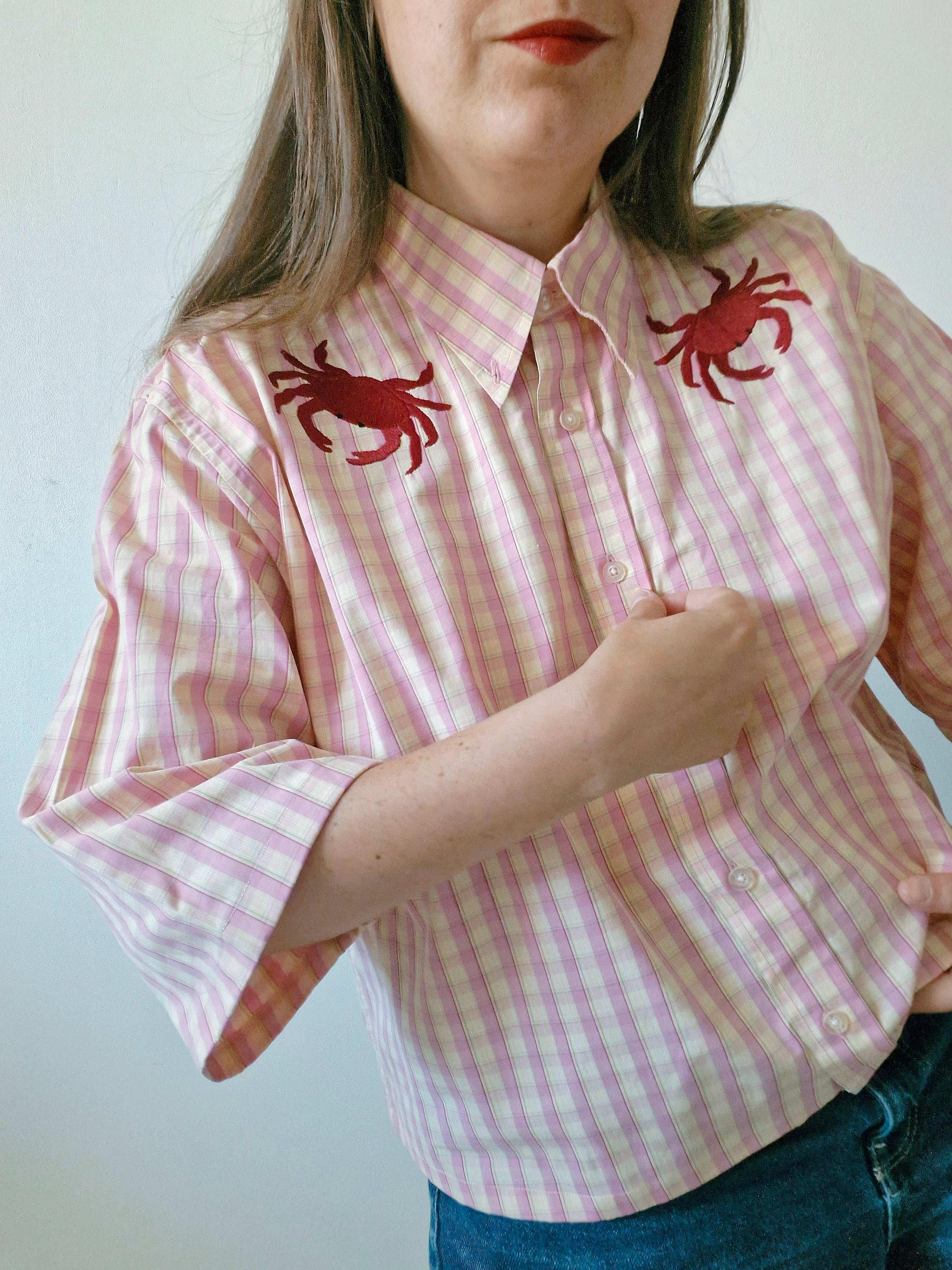 chemise rose crabe