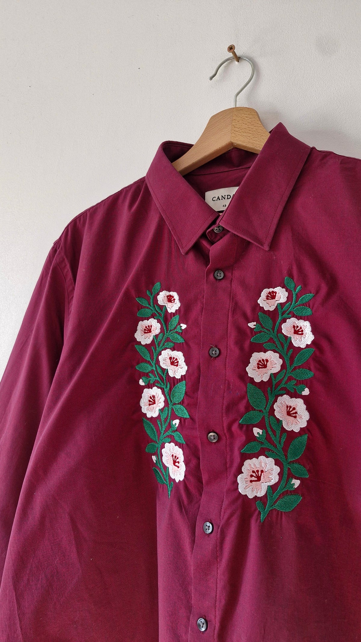 chemise bordeau & fleurs hongroises