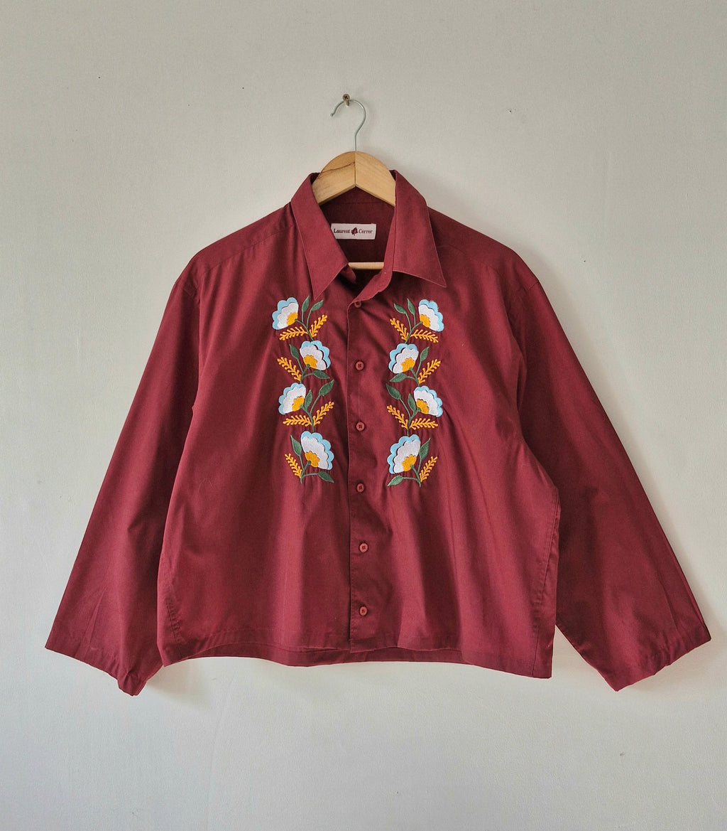 Chemise fleurs dorées