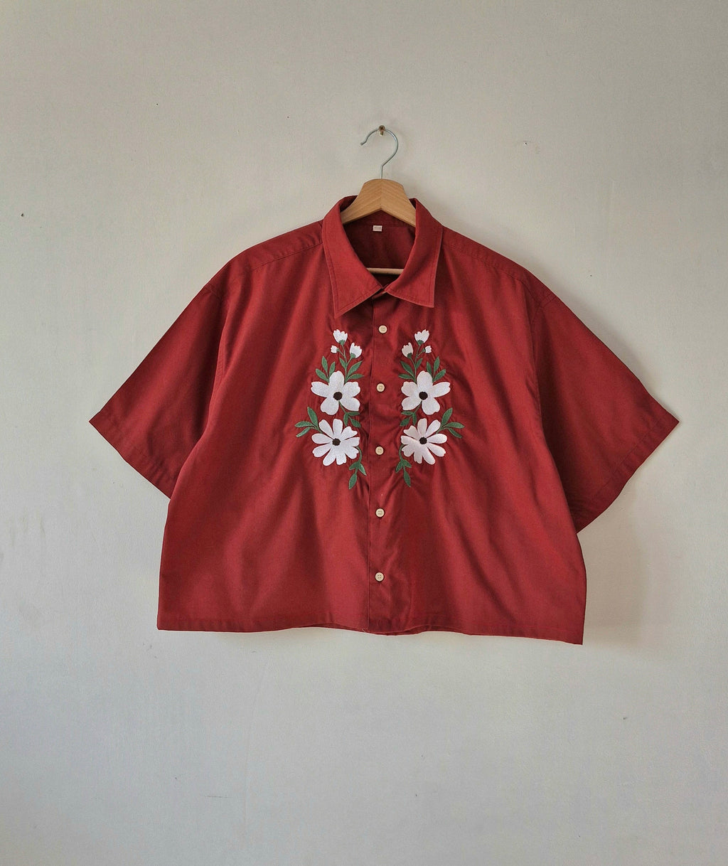 Chemise Rouge & fleurs