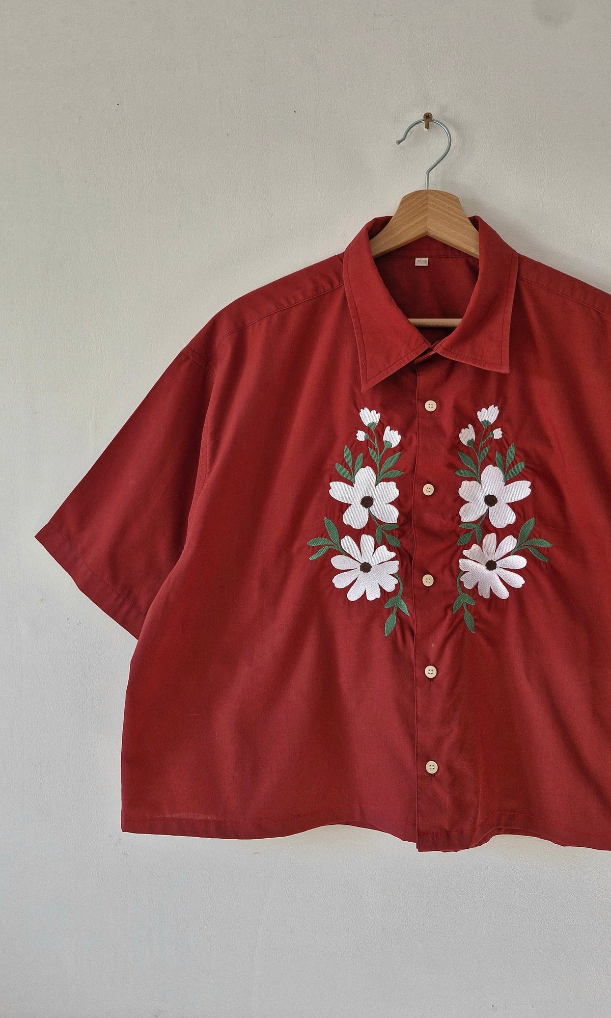 Chemise Rouge & fleurs