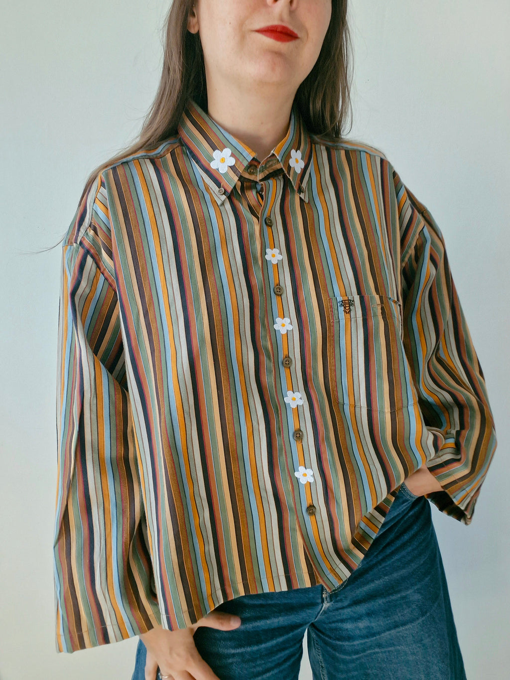Chemise rayé & Fleurs