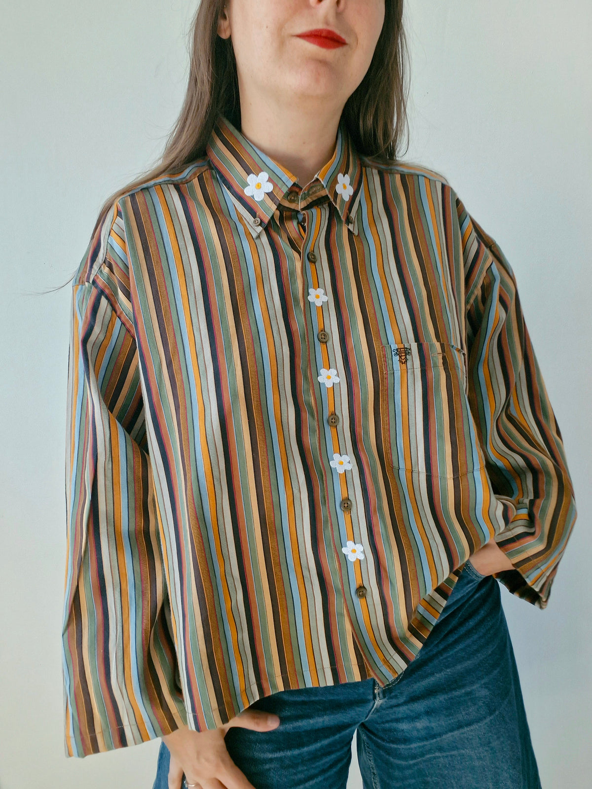 Chemise rayé & Fleurs