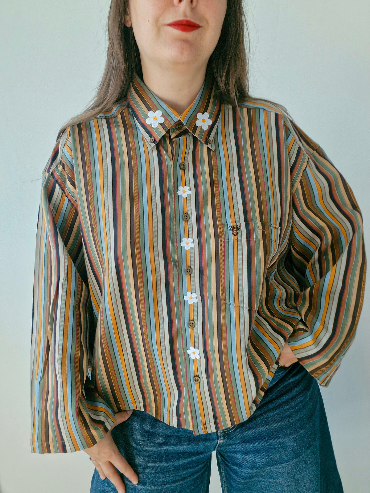 Chemise rayé & Fleurs
