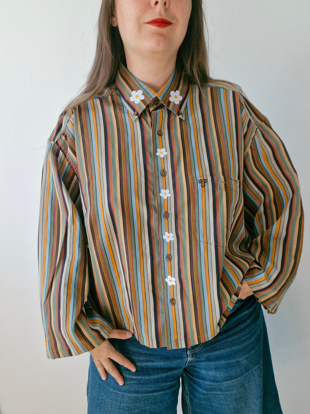Chemise rayé & Fleurs