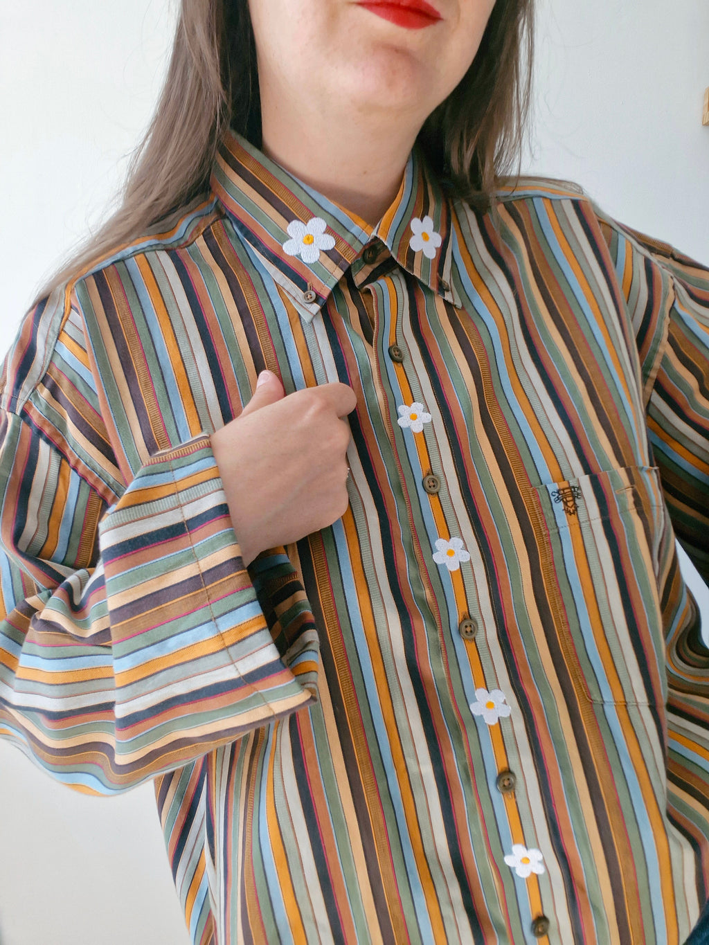 Chemise rayé & Fleurs