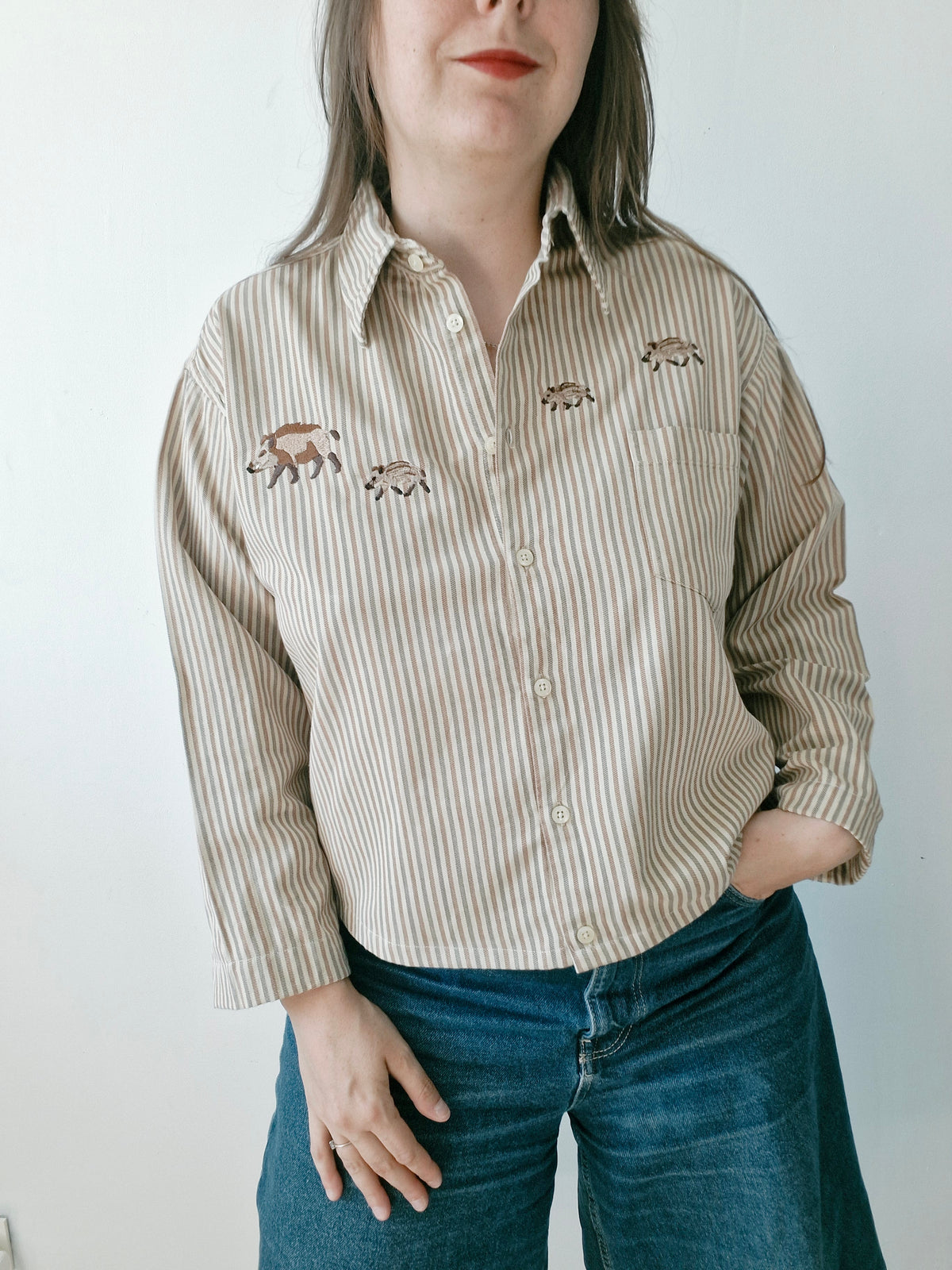 Chemise Famille de sangliers