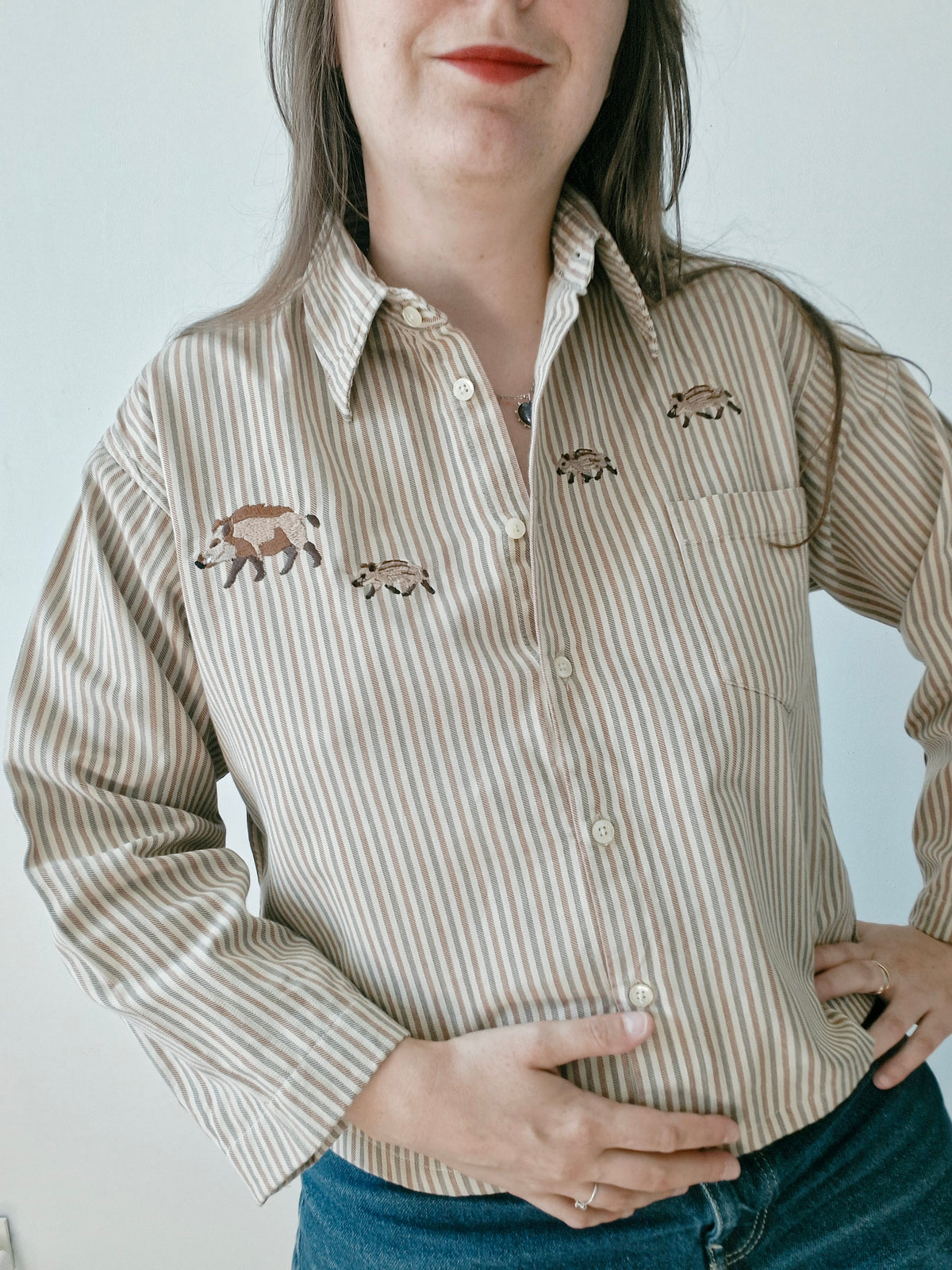 Chemise Famille de sangliers